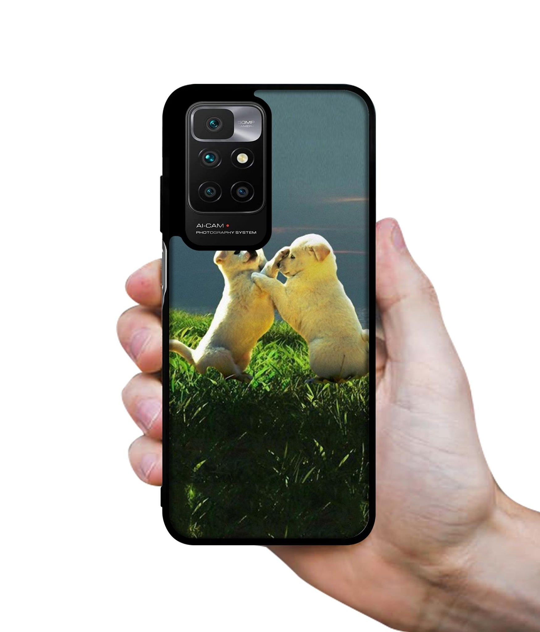 Puppy Couple Sunset Designer 2D Printed Back Case Cover for Mi Redmi 10 4G