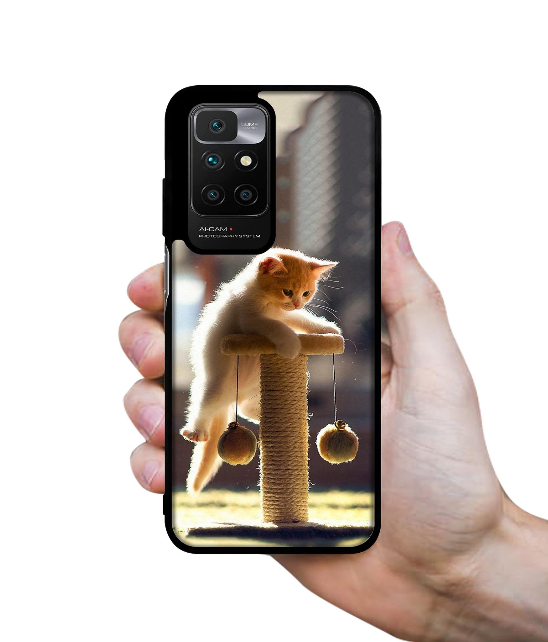 Cat Climbing Designer 2D Printed Back Case Cover for Mi Redmi 10 4G