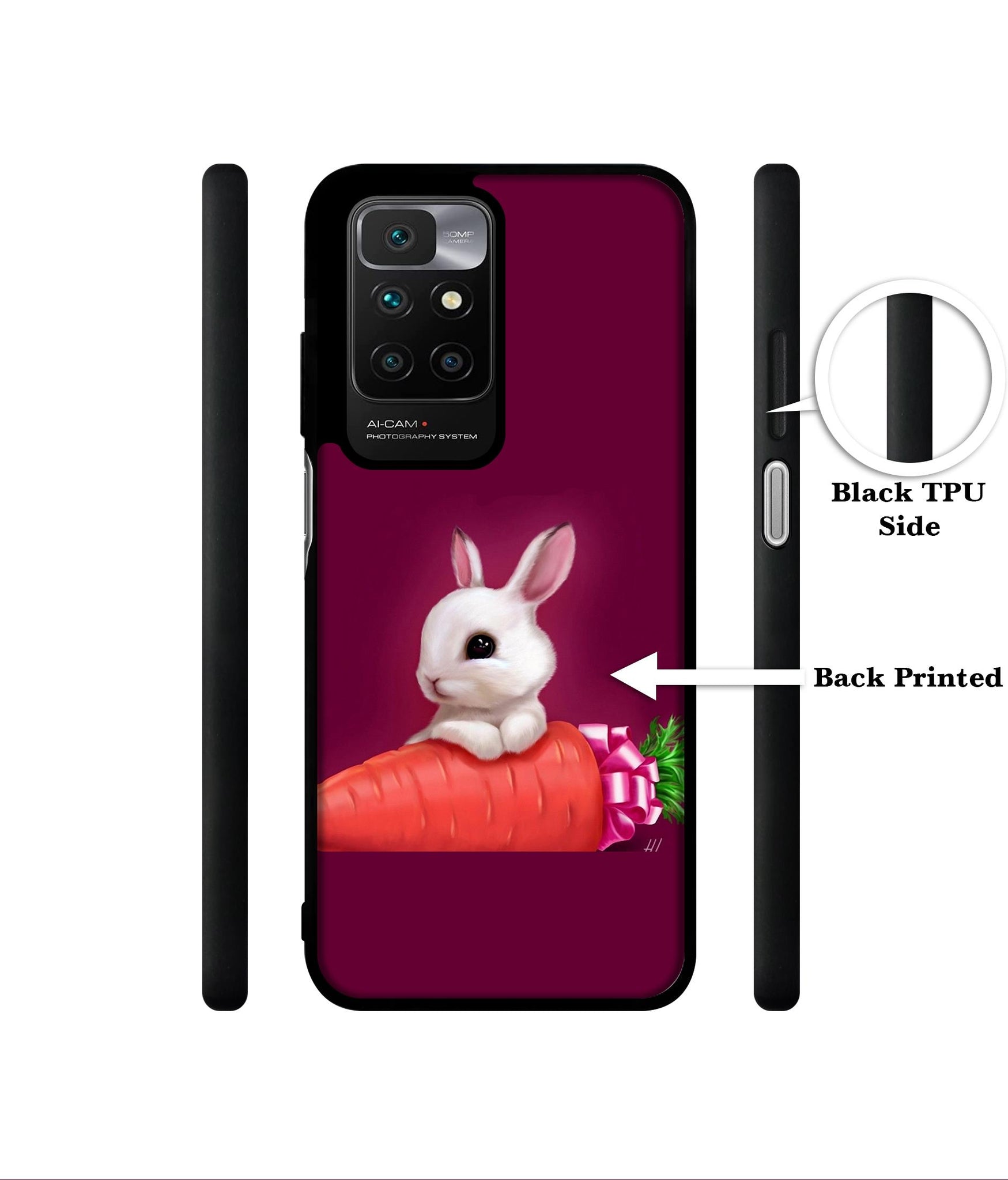 Bunny With Carrot Designer 2D Printed Back Case Cover for Mi Redmi 10 4G