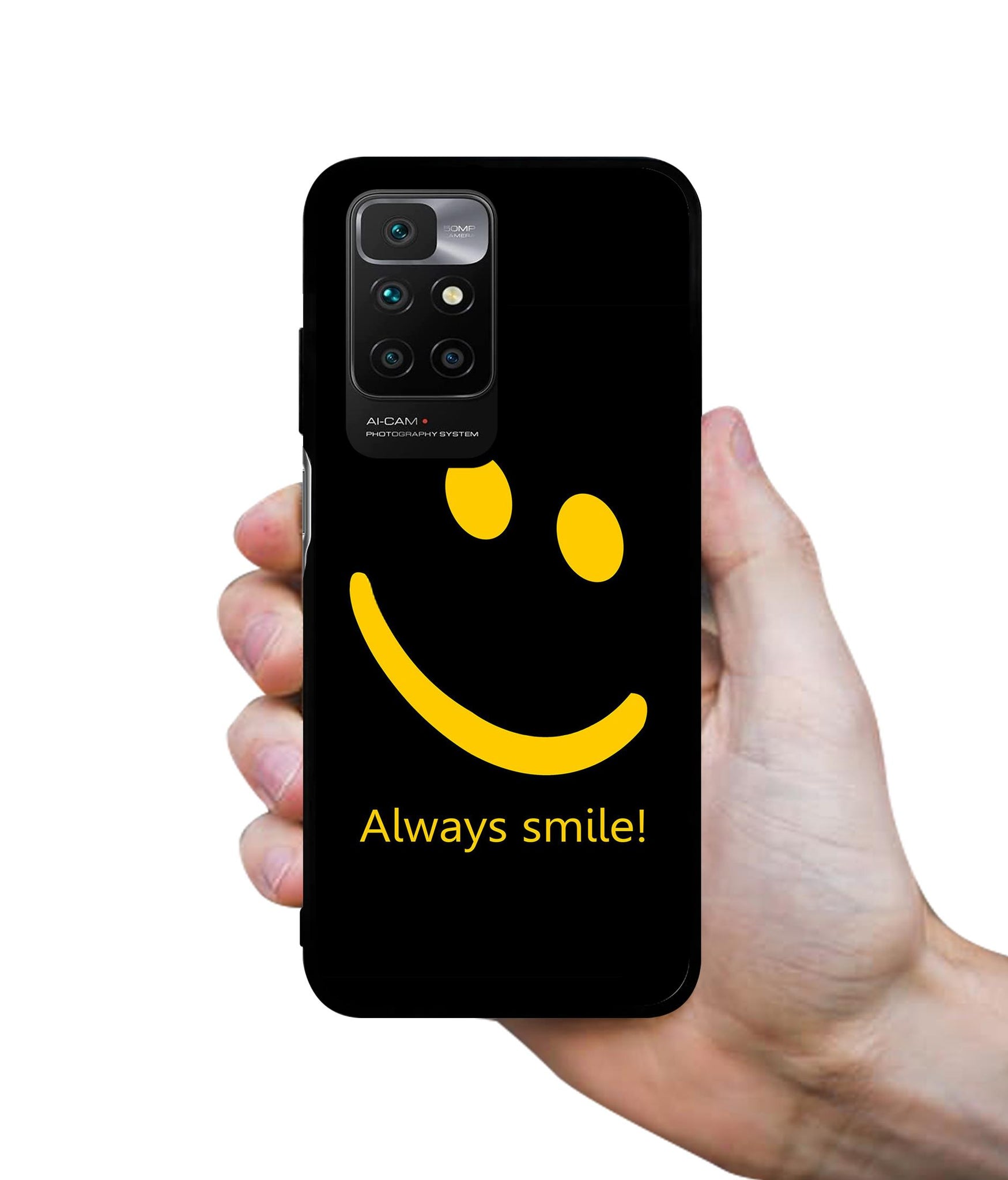 Always Smile Quote Designer 2D Printed Back Case Cover for Mi Redmi 10 4G