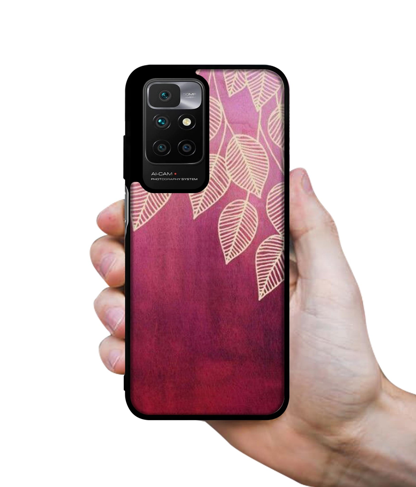 Leaf Pattern Designer 2D Printed Back Case Cover for Mi Redmi 10 4G