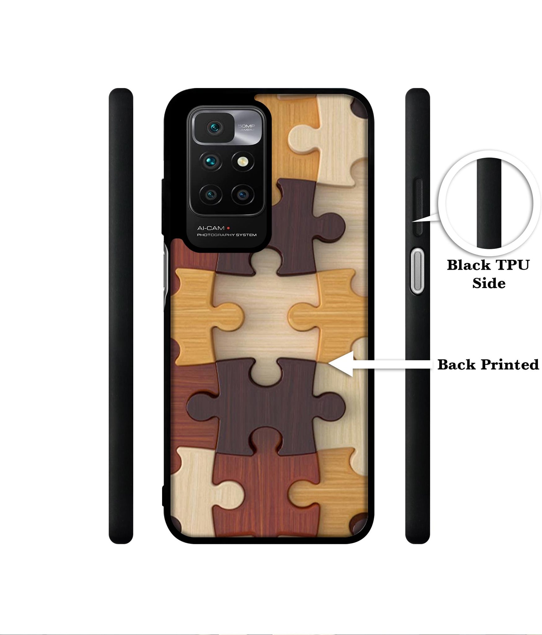 Puzzle Pattern Designer 2D Printed Back Case Cover for Mi Redmi 10 4G