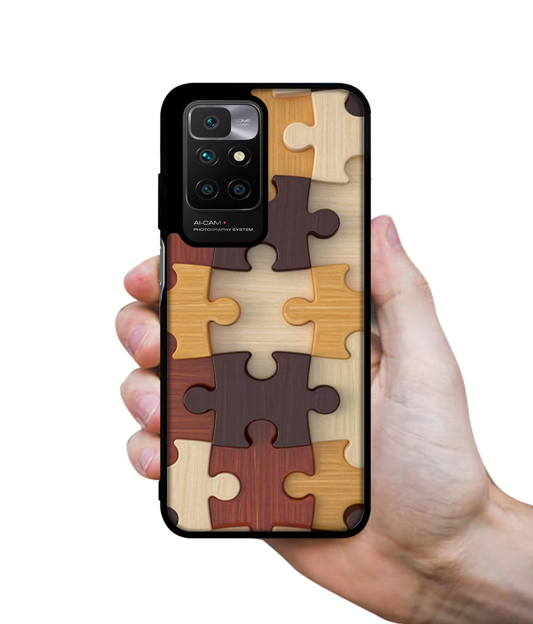 Puzzle Pattern Designer 2D Printed Back Case Cover for Mi Redmi 10 4G