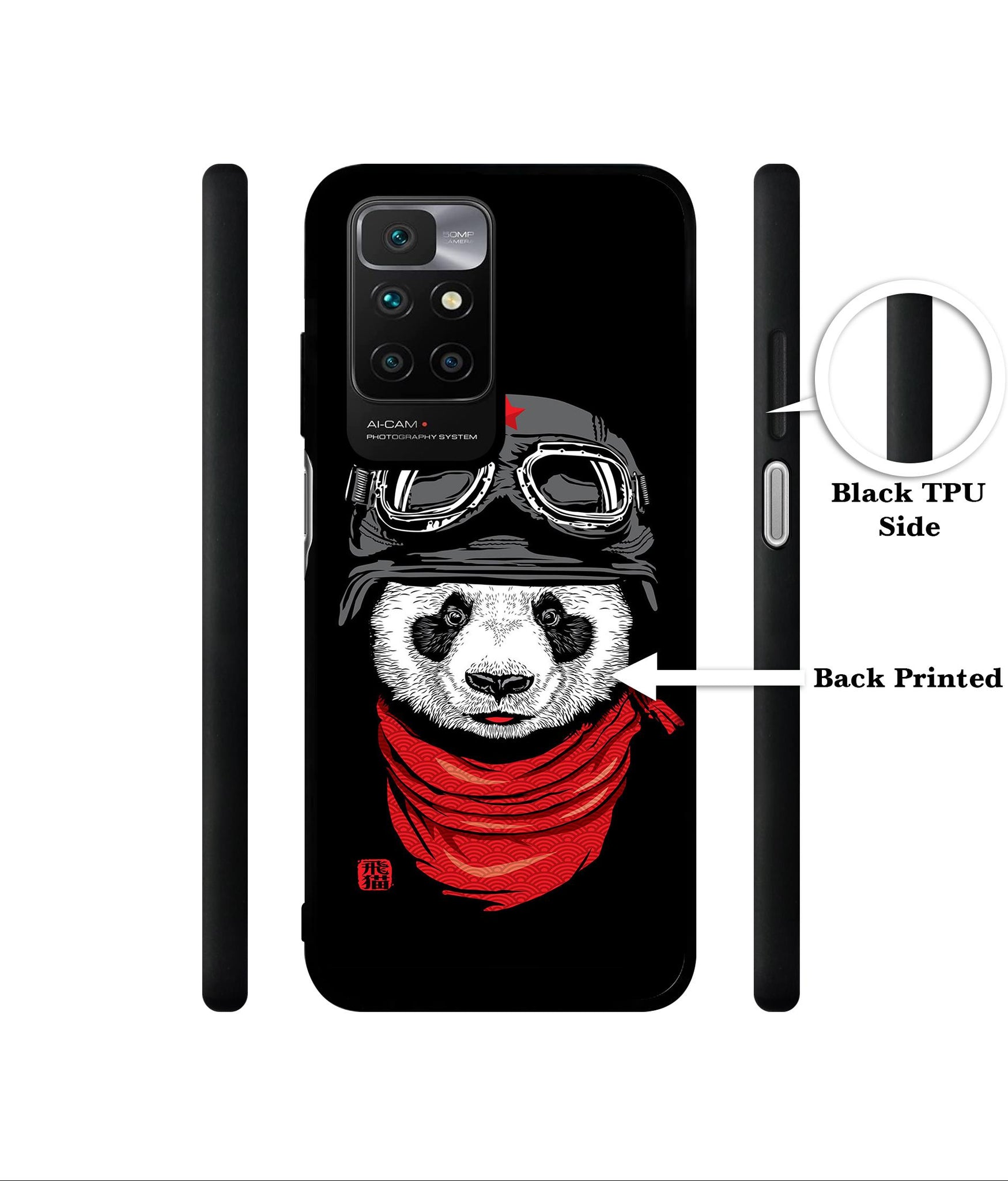 Biker Panda Designer 2D Printed Back Case Cover for Mi Redmi 10 4G
