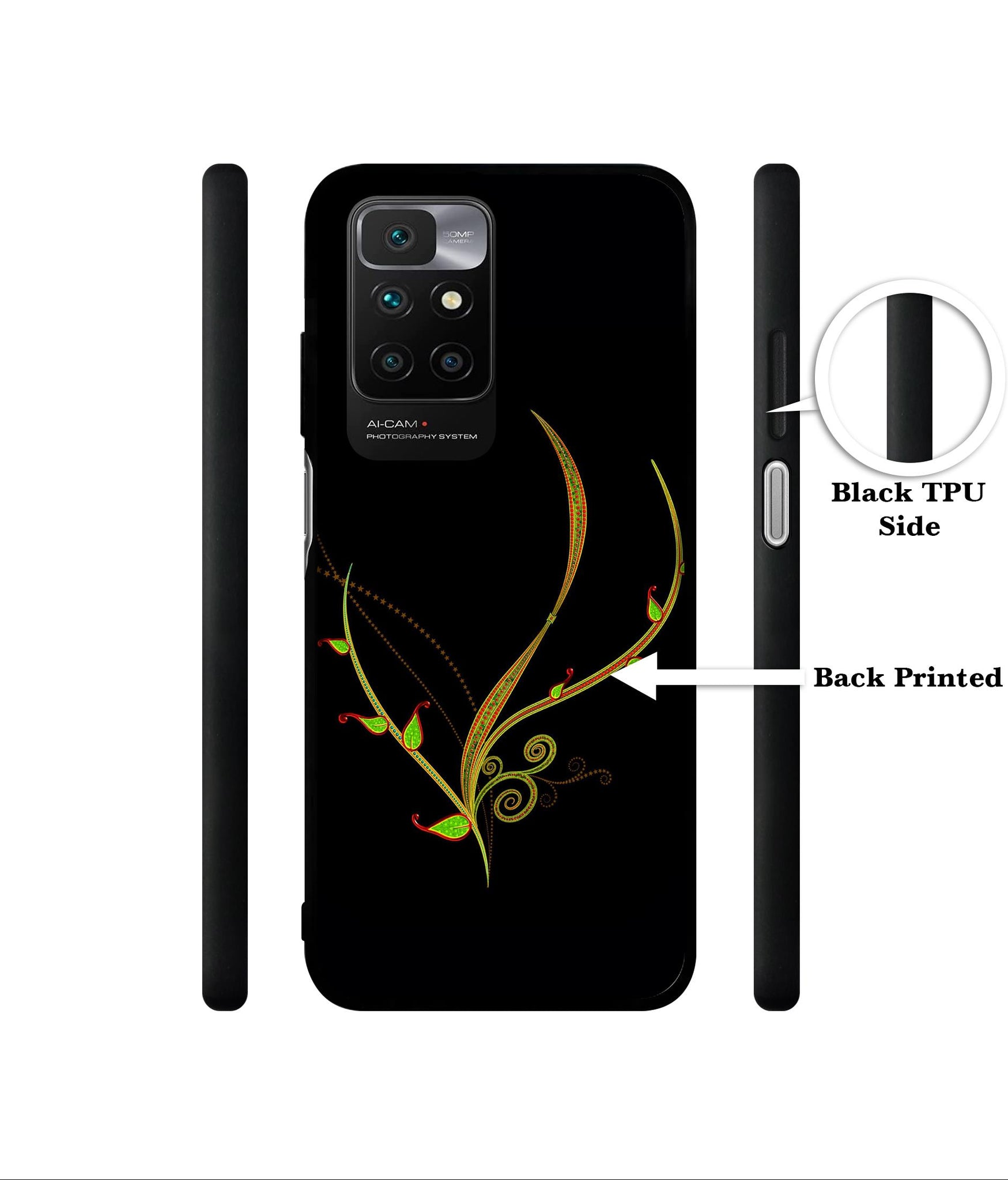 Yellow Pattern Designer 2D Printed Back Case Cover for Mi Redmi 10 4G