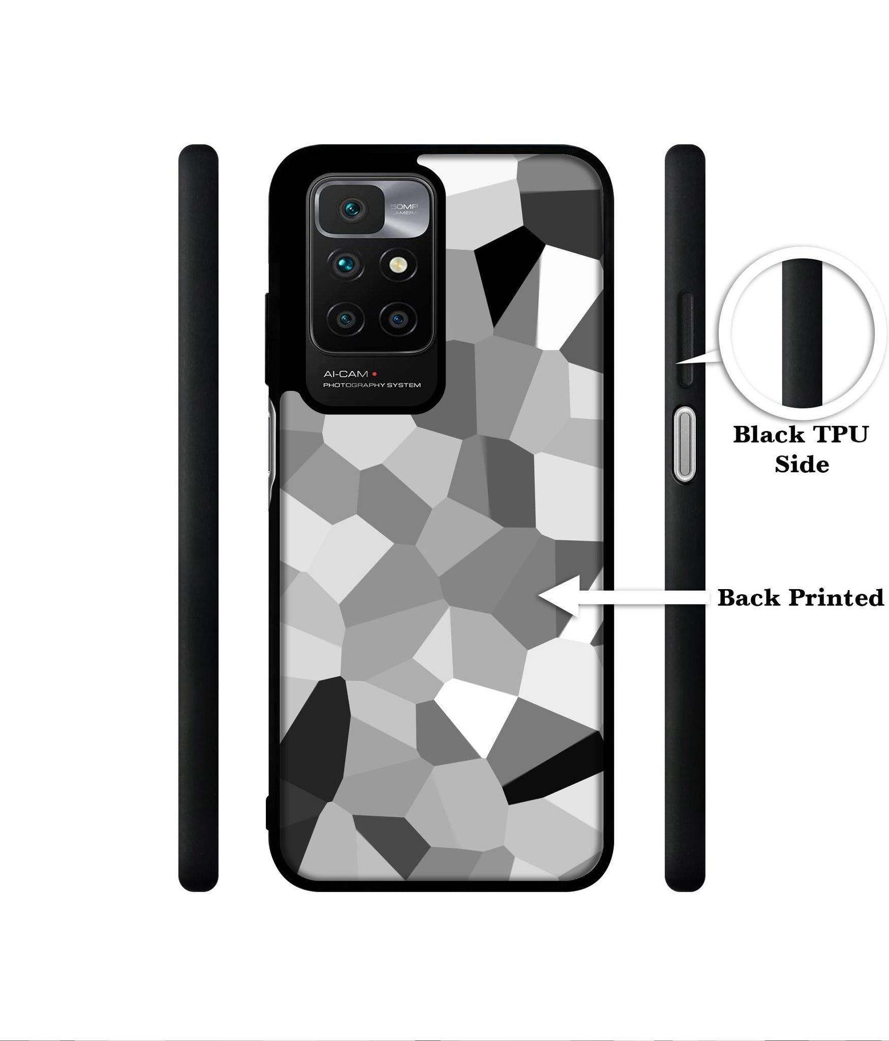 Black & White Mathematical Shape Designer 2D Printed Back Case Cover for Mi Redmi 10 4G