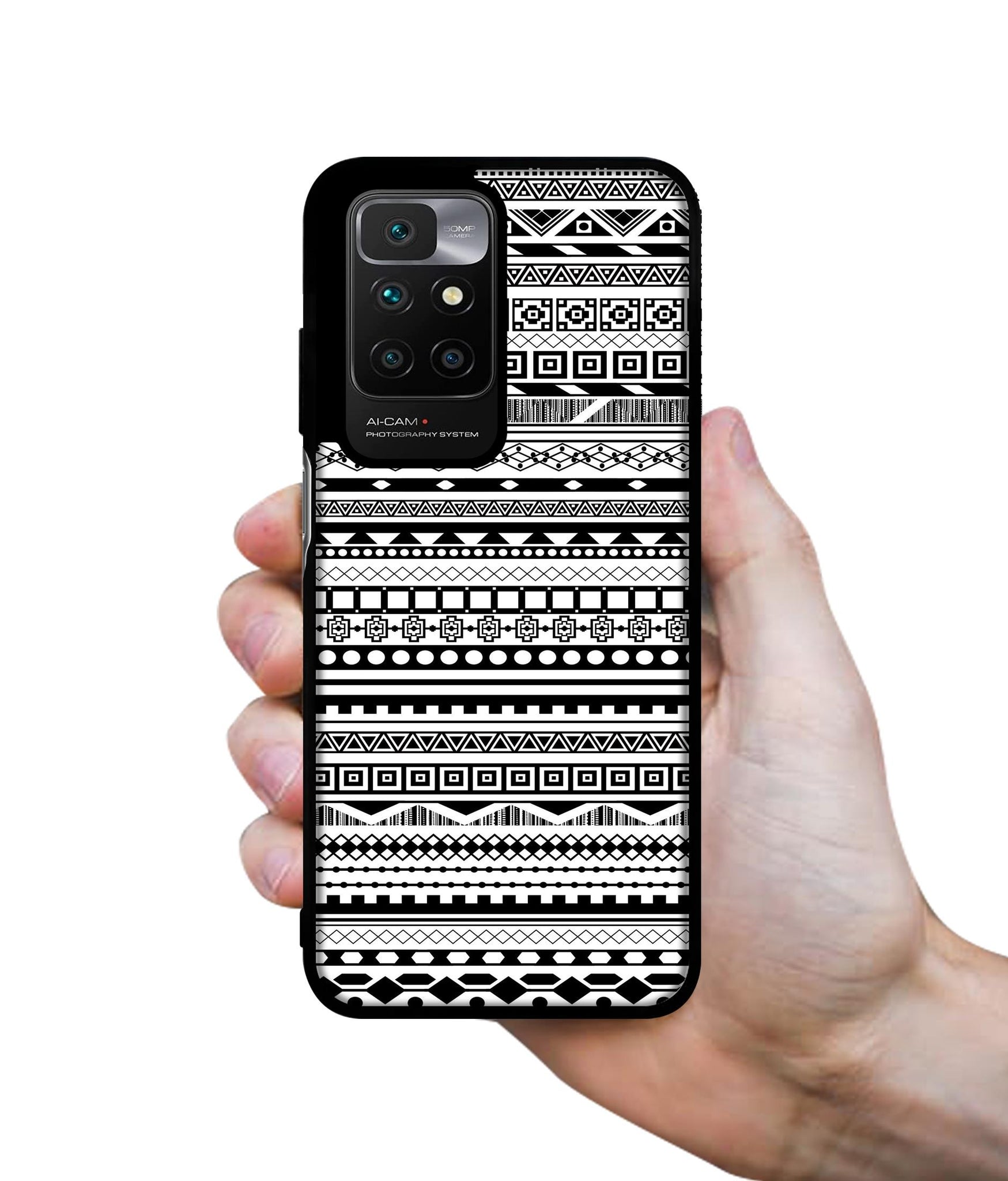 Black & White Patterns Designer 2D Printed Back Case Cover for Mi Redmi 10 4G