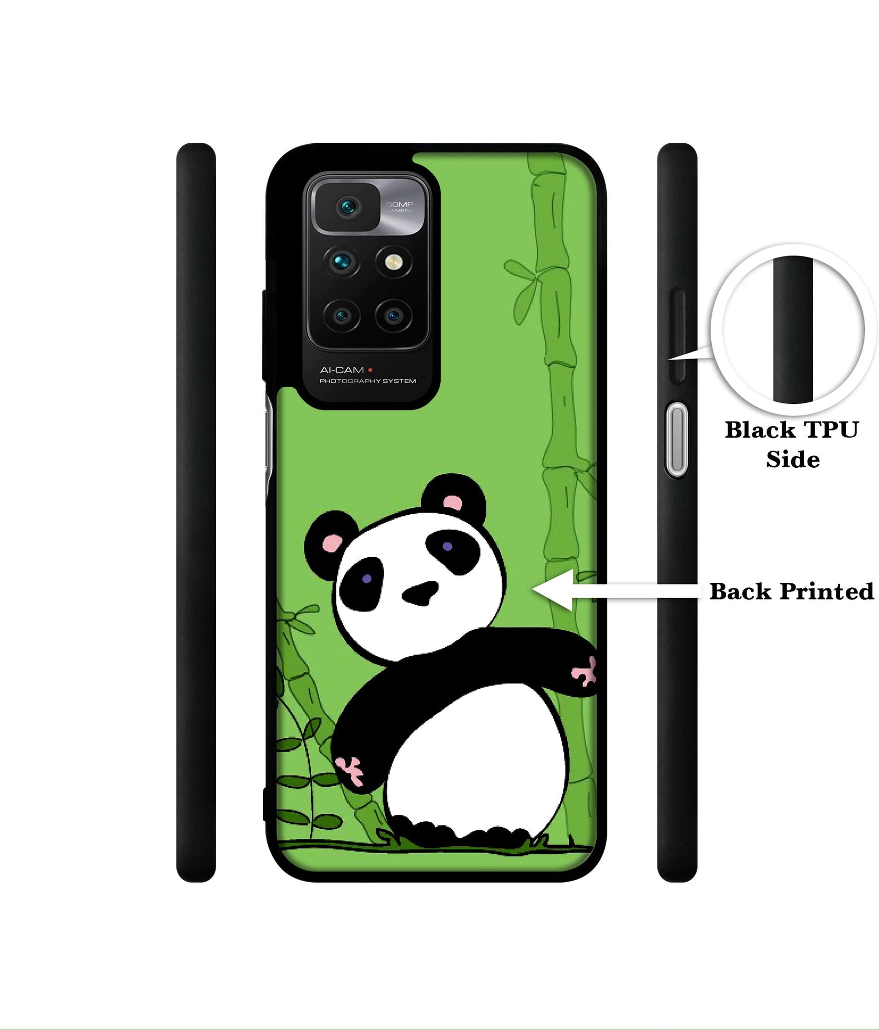 Panda with Bamboo Designer 2D Printed Back Case Cover for Mi Redmi 10 4G