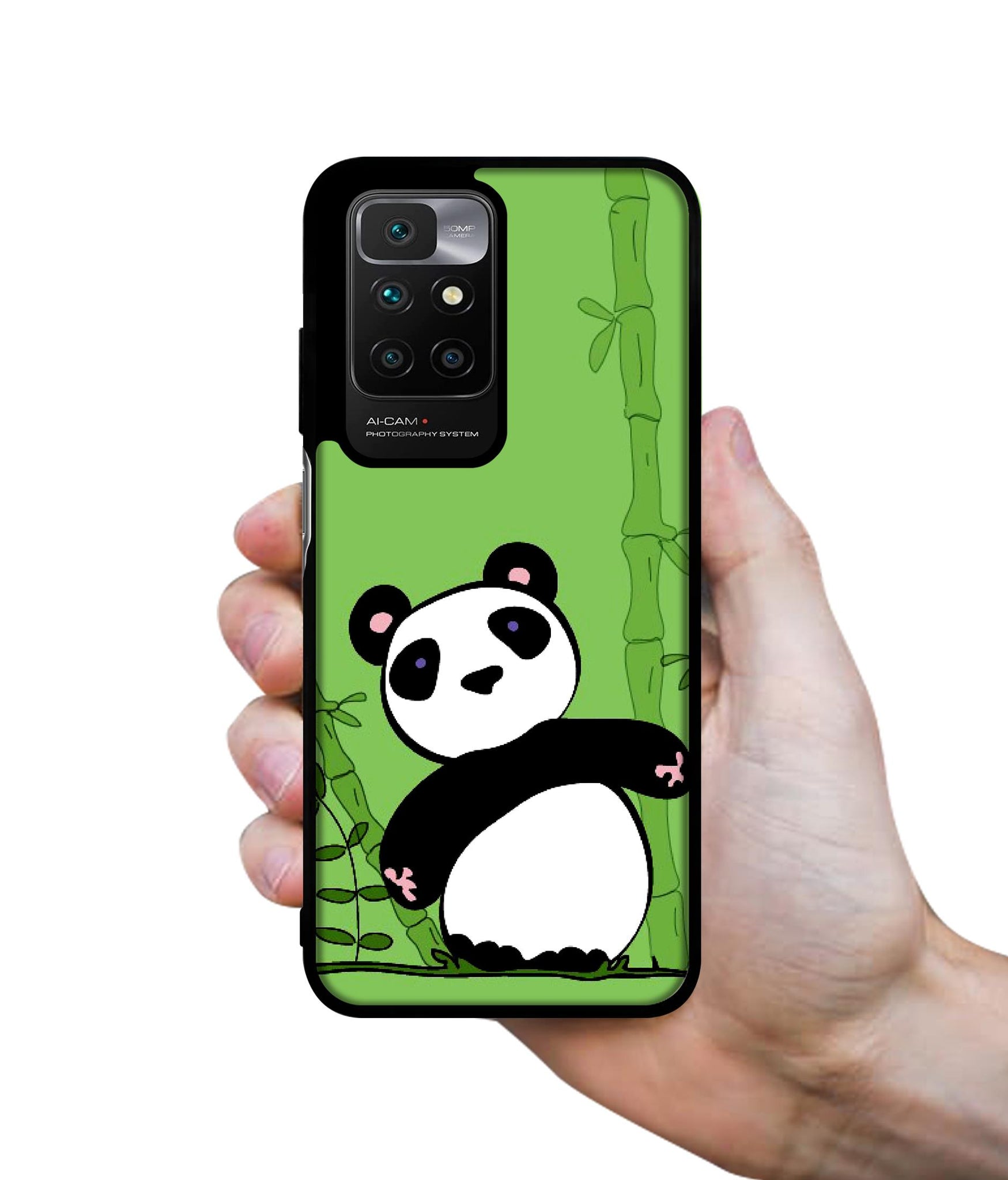 Panda with Bamboo Designer 2D Printed Back Case Cover for Mi Redmi 10 4G