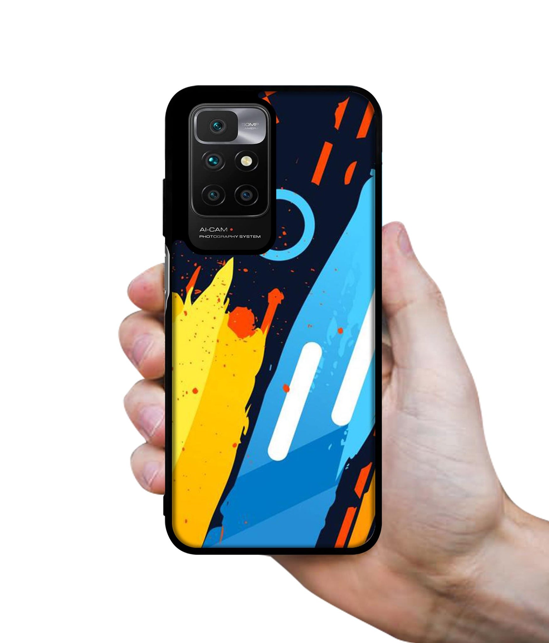 Abstract Stripes Geometric Figures Designer 2D Printed Back Case Cover for Mi Redmi 10 4G