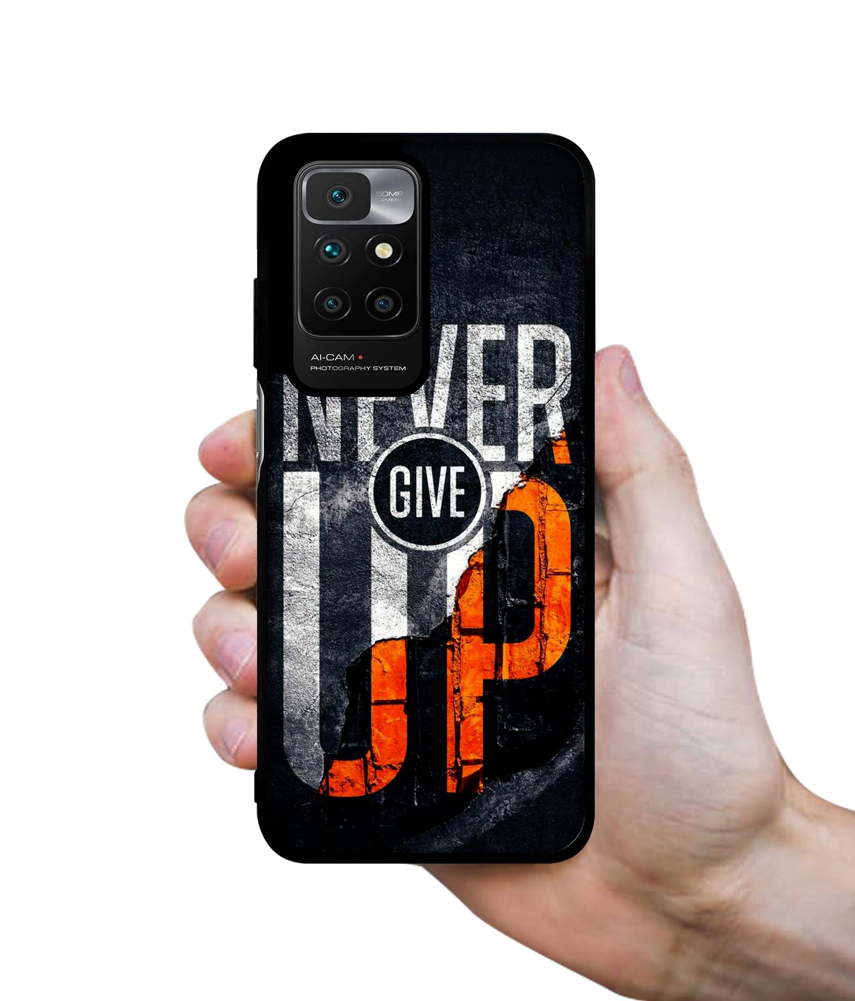 Never Give Up Designer 2D Printed Back Case Cover for Mi Redmi 10 4G
