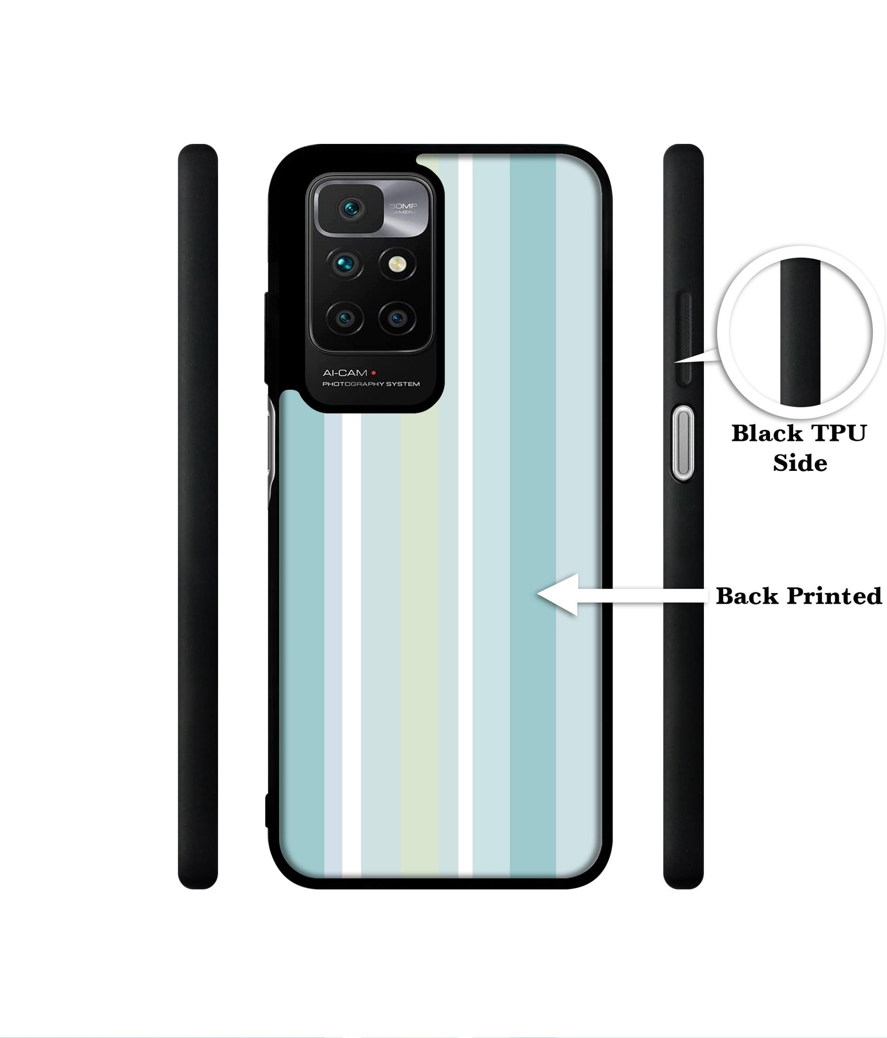 Light Green Stripes Designer 2D Printed Back Case Cover for Mi Redmi 10 4G