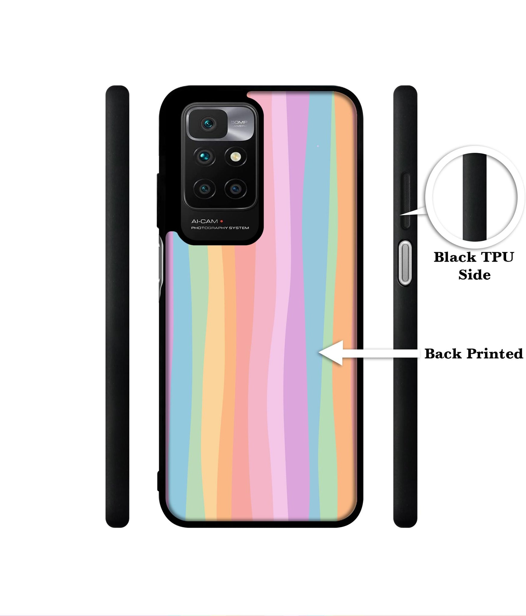 Cool Rainbow Designer 2D Printed Back Case Cover for Mi Redmi 10 4G