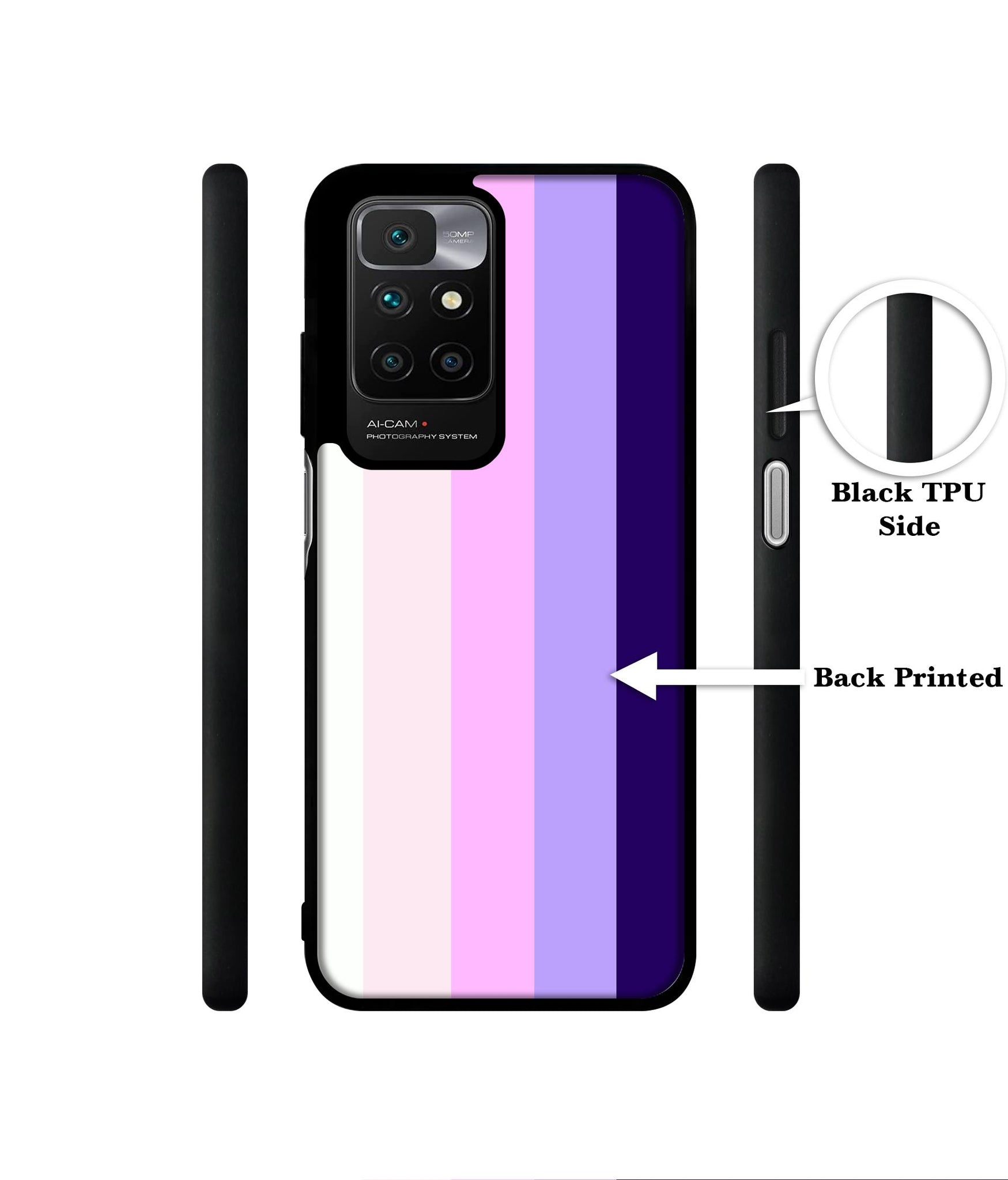 Pink and Purple Lines Designer 2D Printed Back Case Cover for Mi Redmi 10 4G