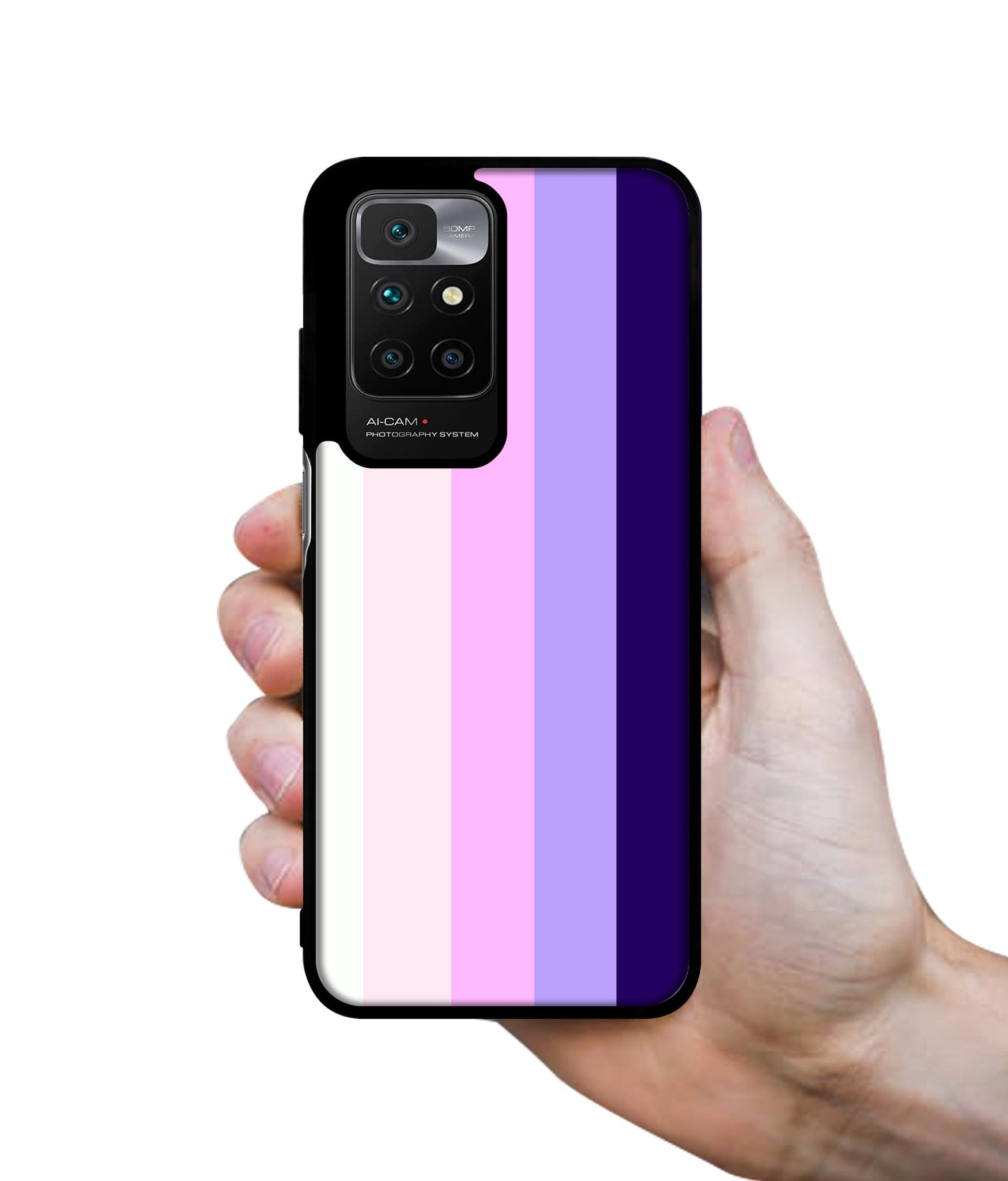 Pink and Purple Lines Designer 2D Printed Back Case Cover for Mi Redmi 10 4G