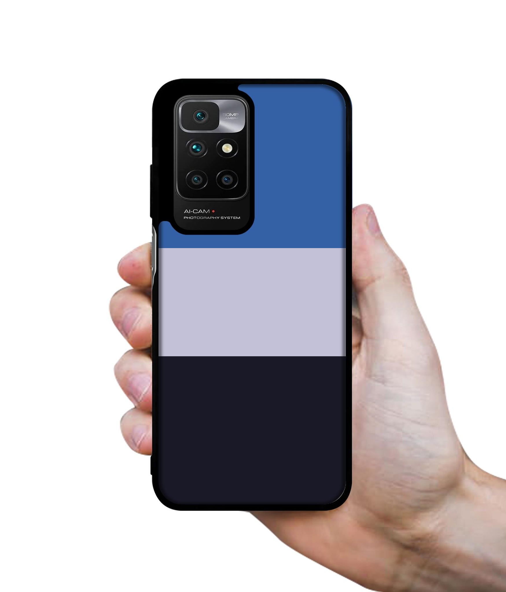 Three Color Stripes Designer 2D Printed Back Case Cover for Mi Redmi 10 4G