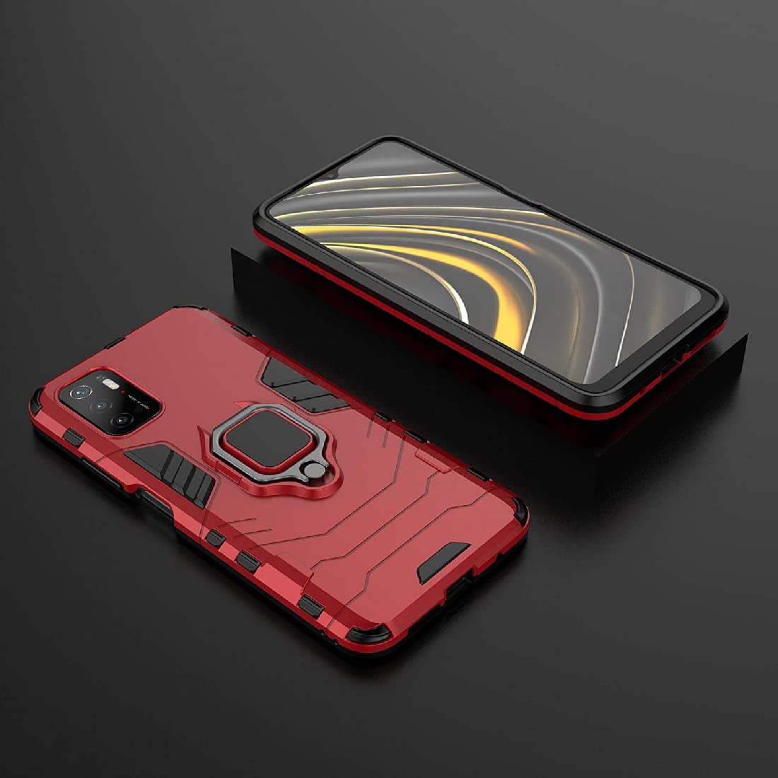 Hybrid Rugged Armor Kickstand Case for Mi Poco M3 Pro 5G / Redmi Note 10T 5G