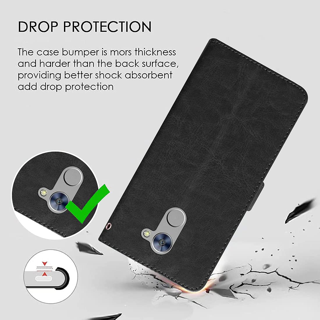 Premium Wallet Flip Cover for Huawei Honor Holly 4 Plus