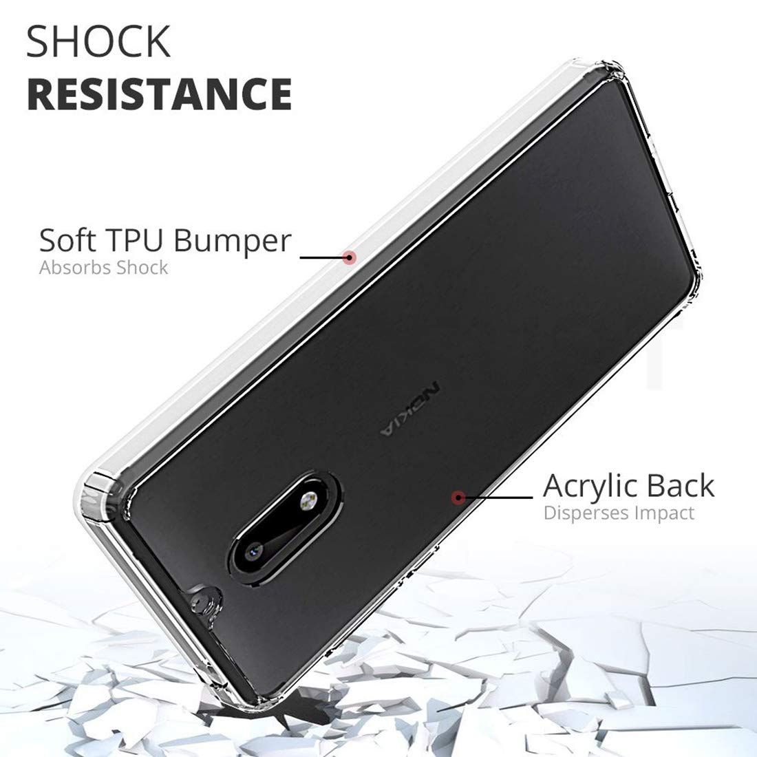 Hybrid Clear Case for Nokia 3.1