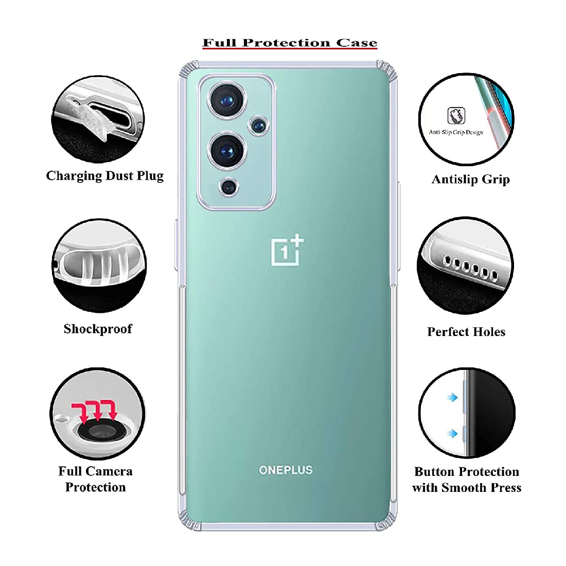 Anti Dust Plug Back Case Cover for OnePlus 9