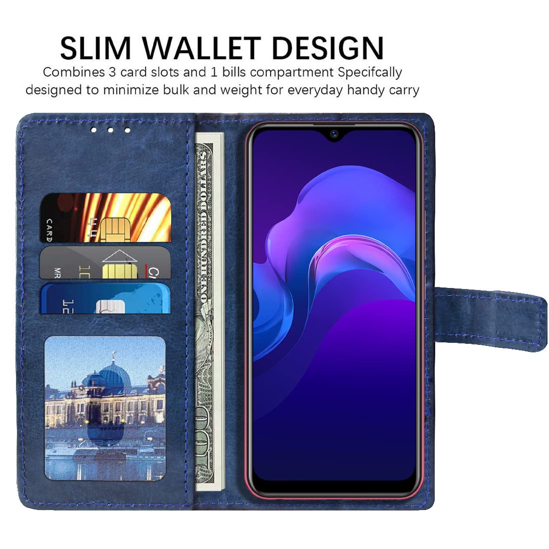 Premium Wallet Flip Cover for Vivo Y12 / Y15 / Y17