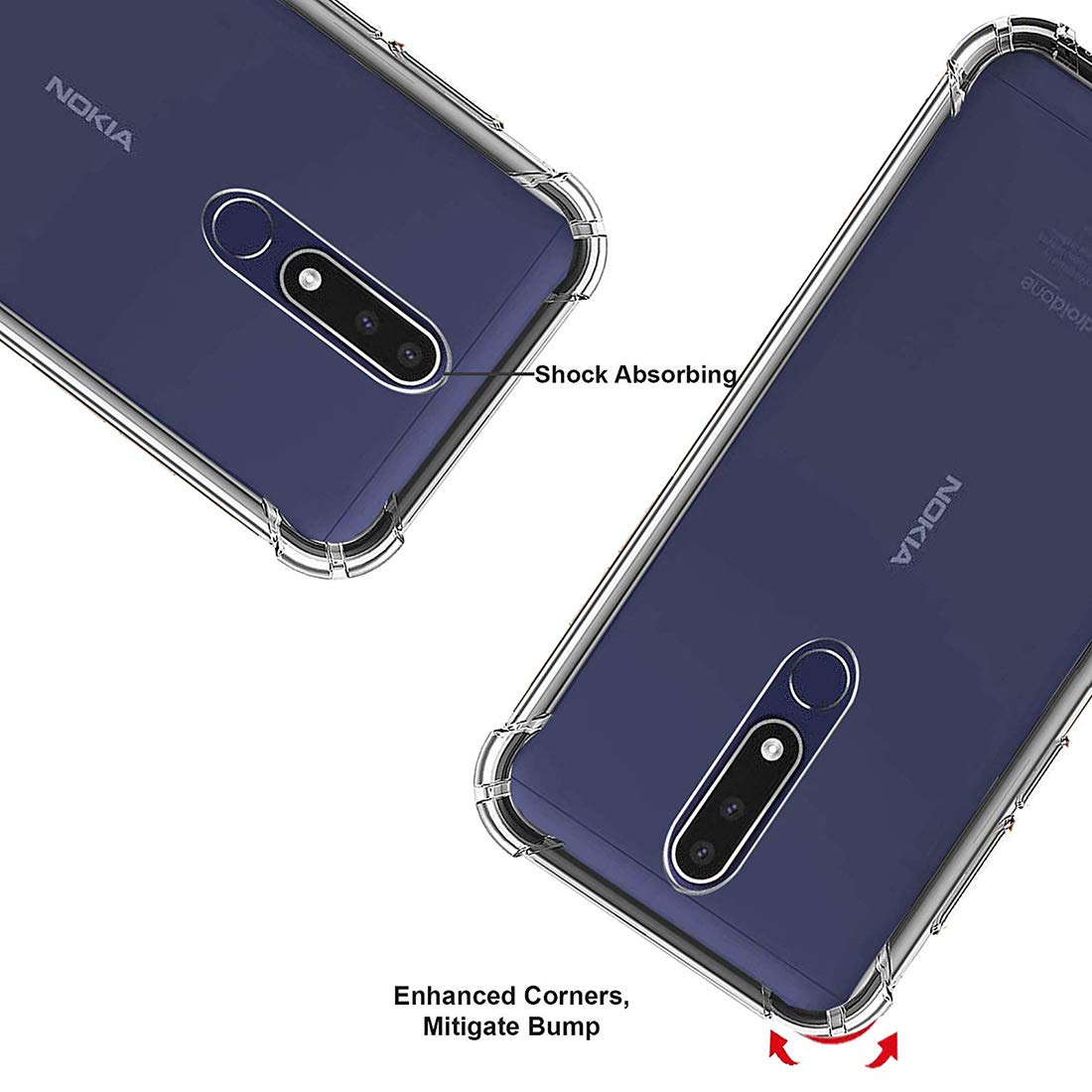 Hybrid Clear Case for Nokia 3.1 Plus