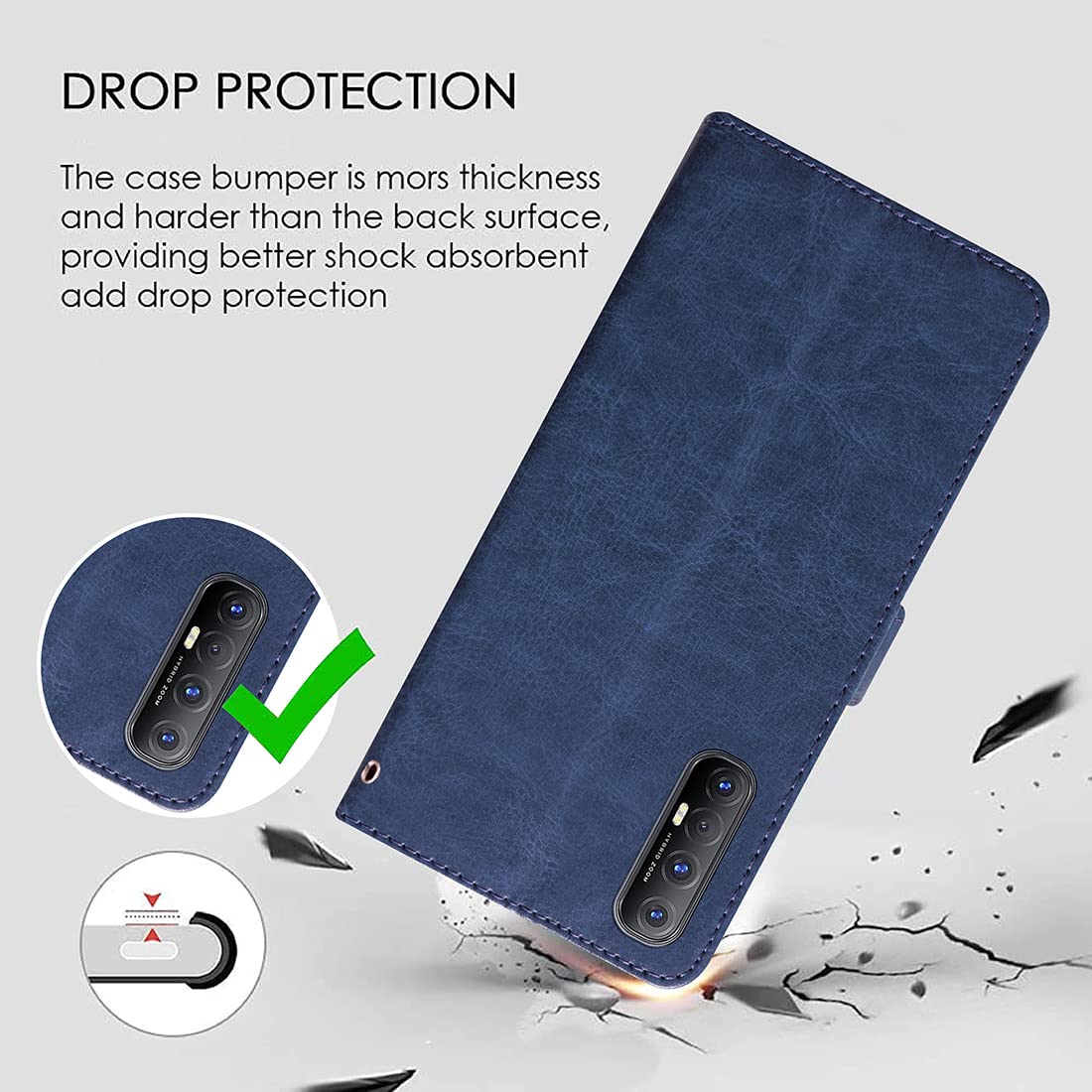 Premium Wallet Flip Cover for Oppo Reno 3 Pro