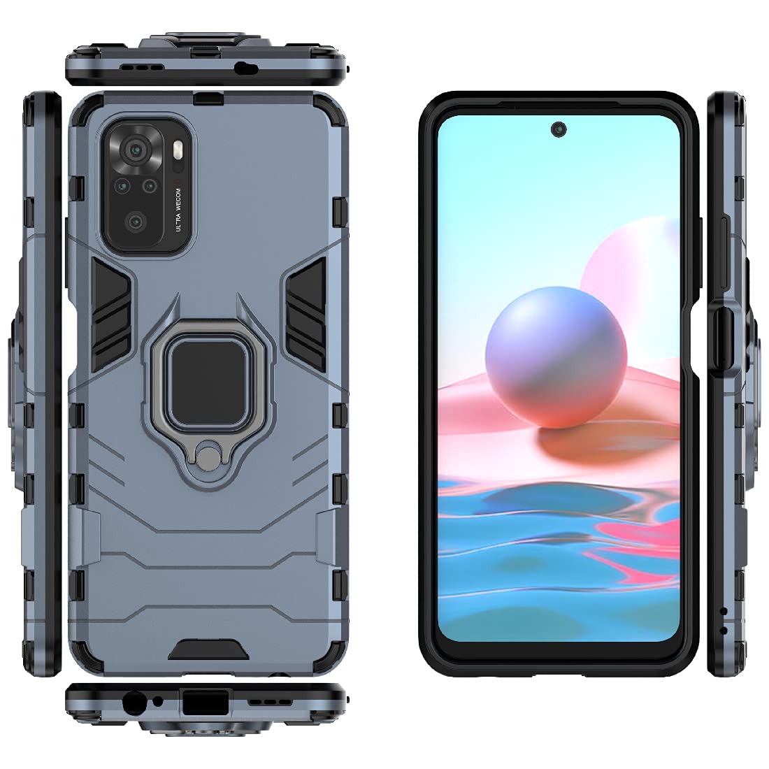 Hybrid Rugged Armor Kickstand Case for Mi Redmi Note 10 / Mi Redmi Note 10S