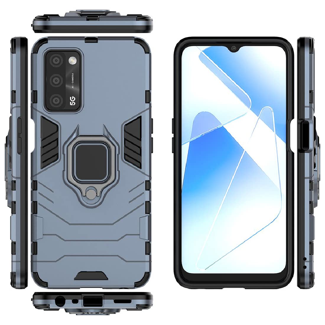 Hybrid Rugged Armor Kickstand Case for Oppo A53s 5G