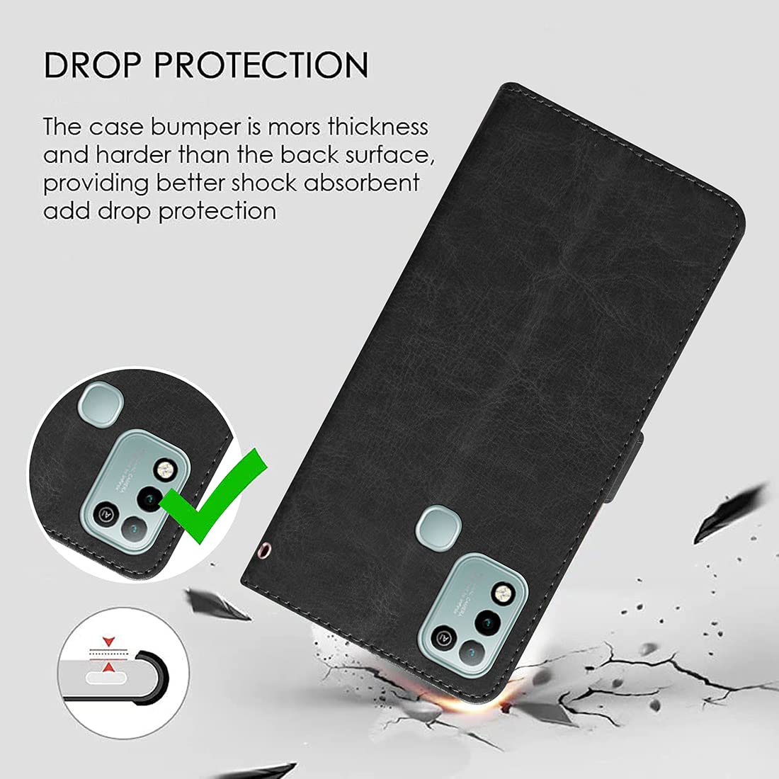 Premium Wallet Flip Cover for Infinix Hot 10 Play