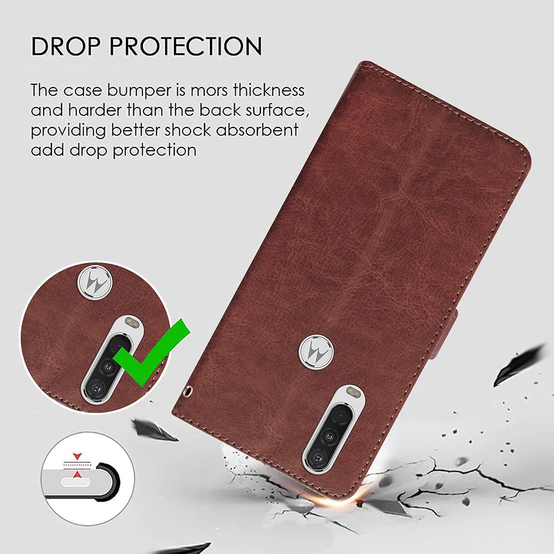 Premium Wallet Flip Cover for Motorola One Action 4G