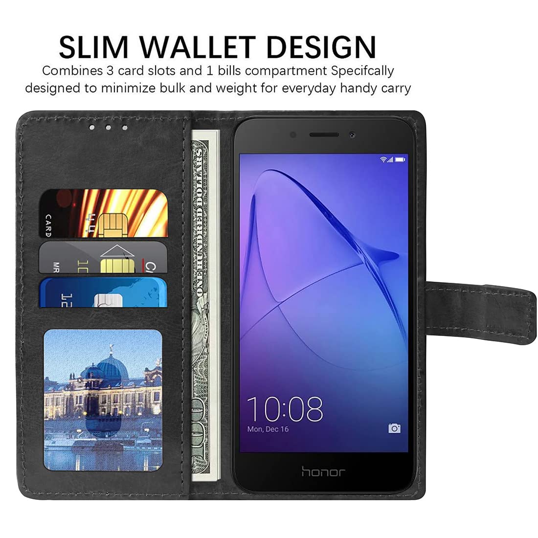 Premium Wallet Flip Cover for Huawei Honor Holly 4 Plus