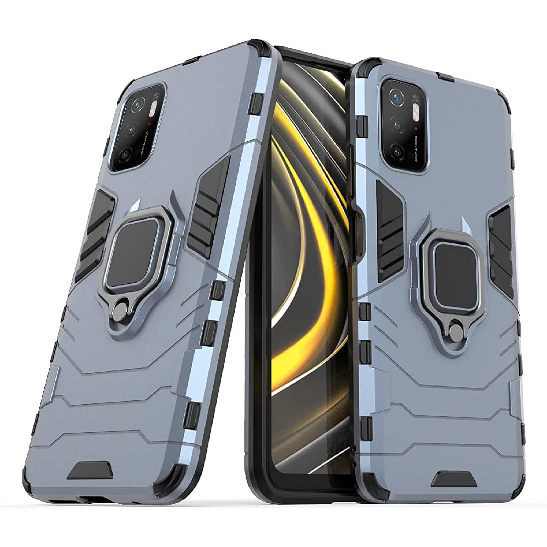 Hybrid Rugged Armor Kickstand Case for Mi Poco M3 Pro 5G / Redmi Note 10T 5G