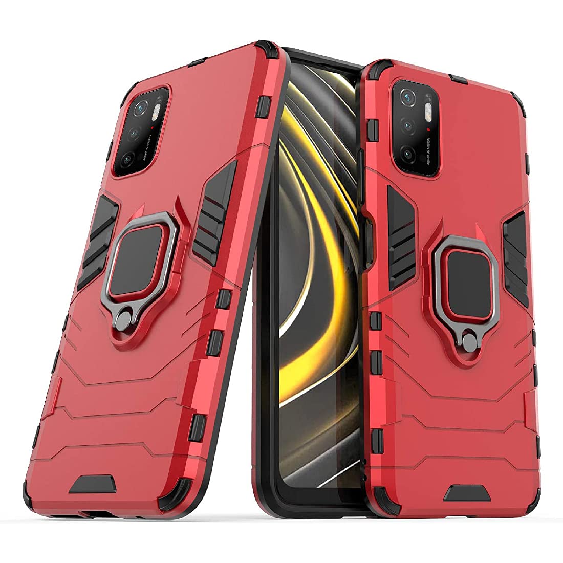 Hybrid Rugged Armor Kickstand Case for Mi Poco M3 Pro 5G / Redmi Note 10T 5G