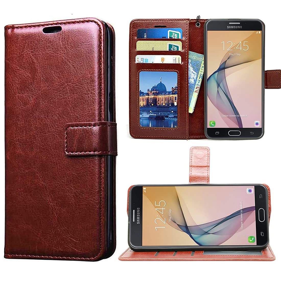 Premium Wallet Flip Cover for Samsung Galaxy J5 Prime