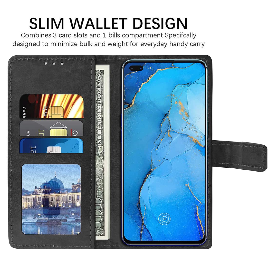 Premium Wallet Flip Cover for Oppo Reno 3 Pro