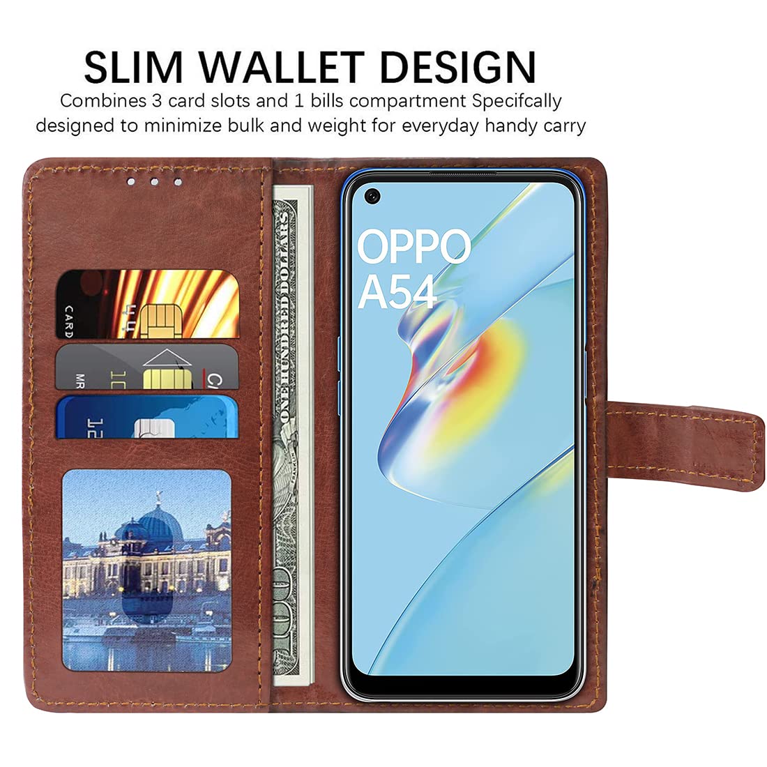 Premium Wallet Flip Cover for Oppo A54 4G