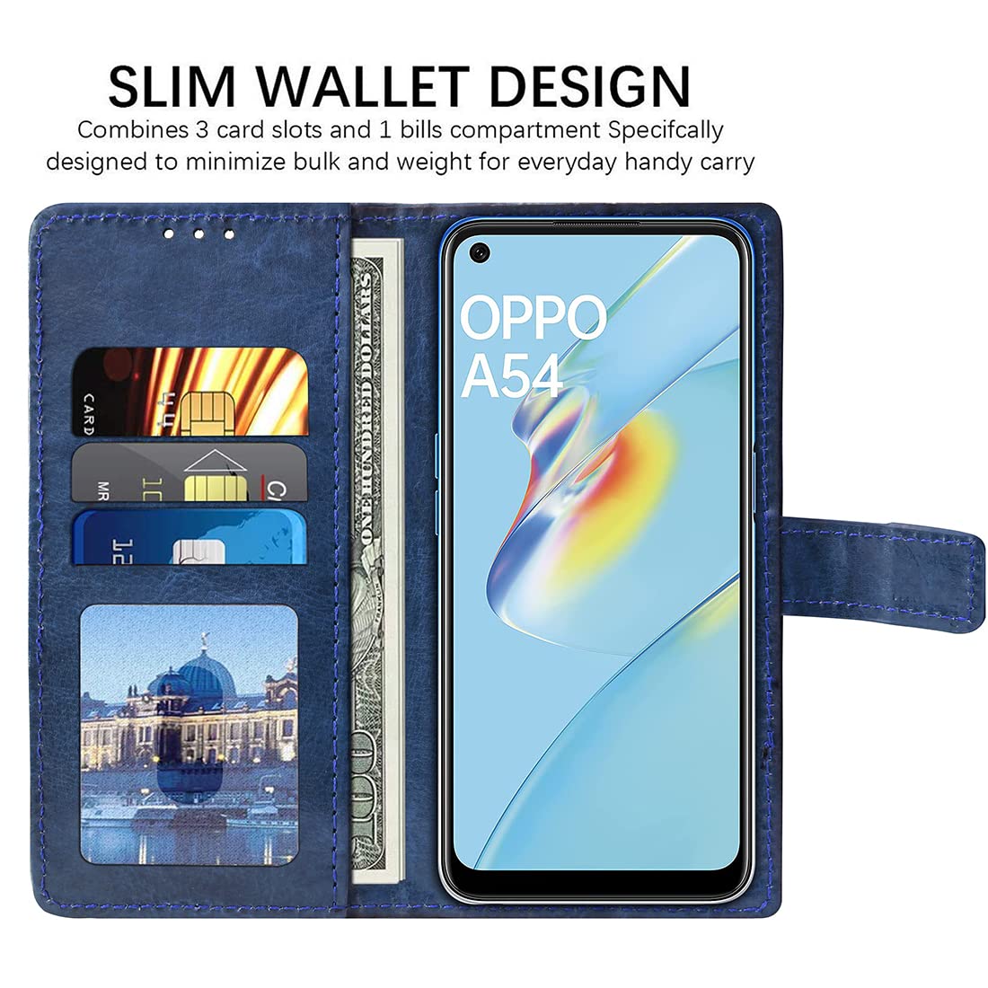 Premium Wallet Flip Cover for Oppo A54 4G