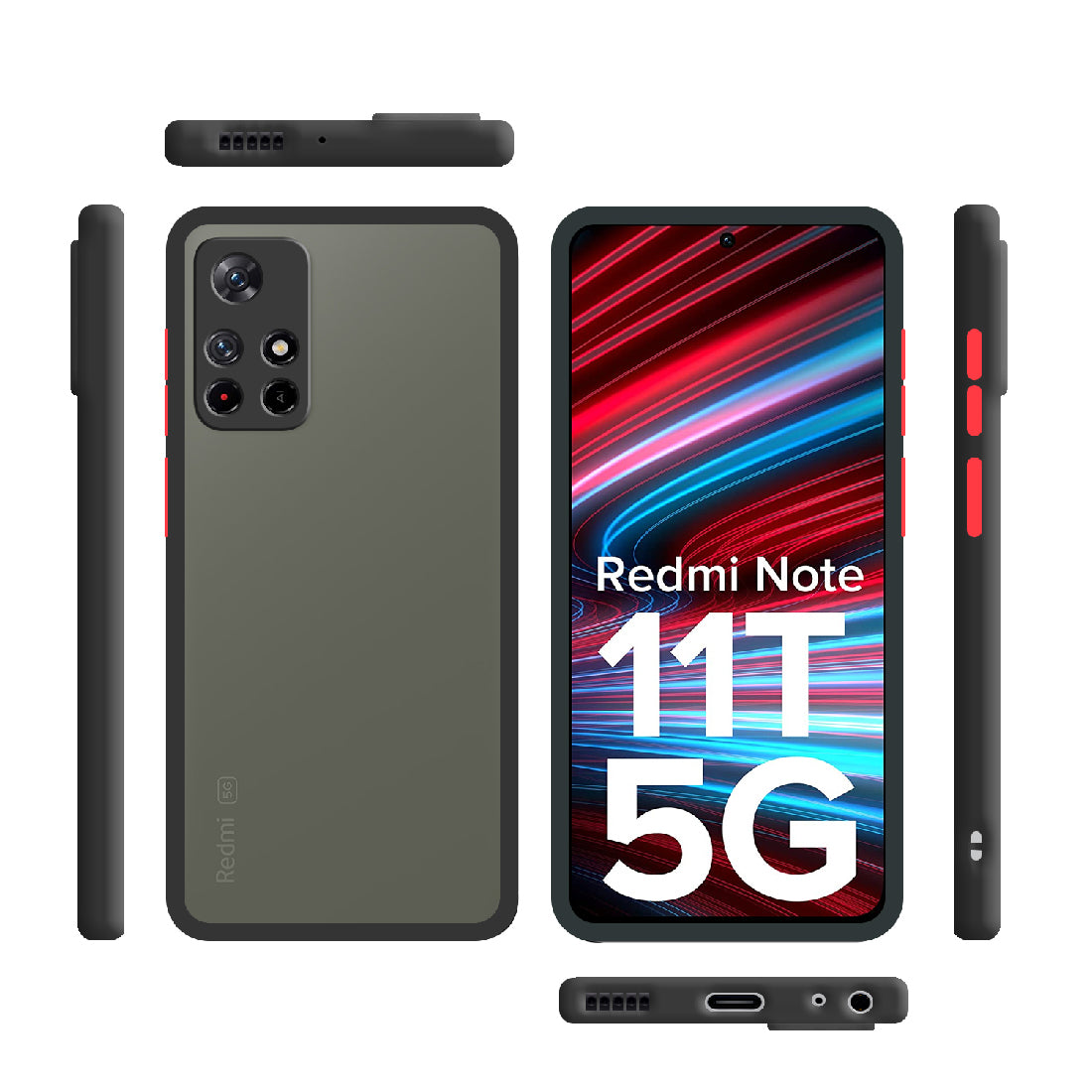 Smoke Back Case Cover for Mi Redmi Note 11T 5G