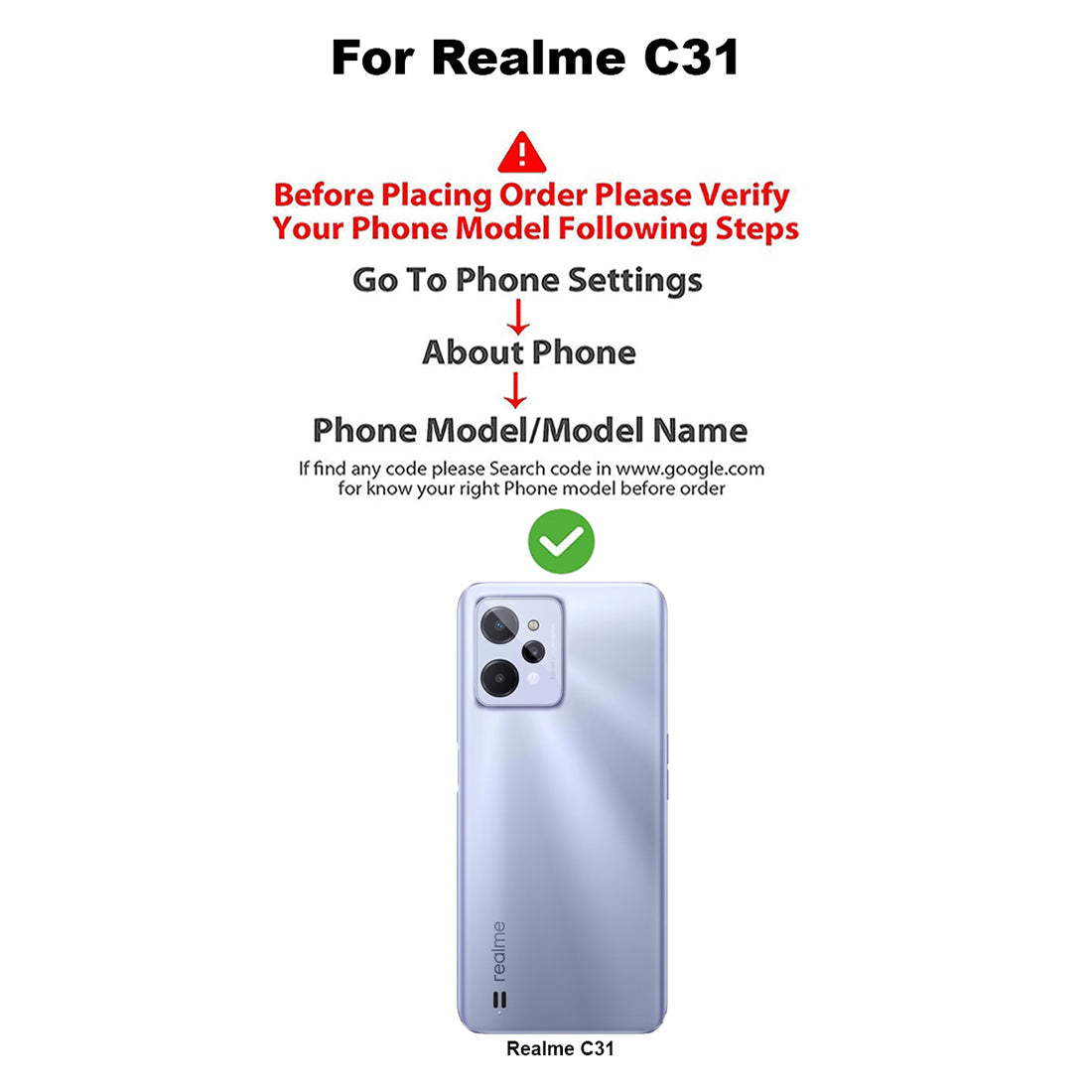 Shockproof Hybrid Cover for Realme C31