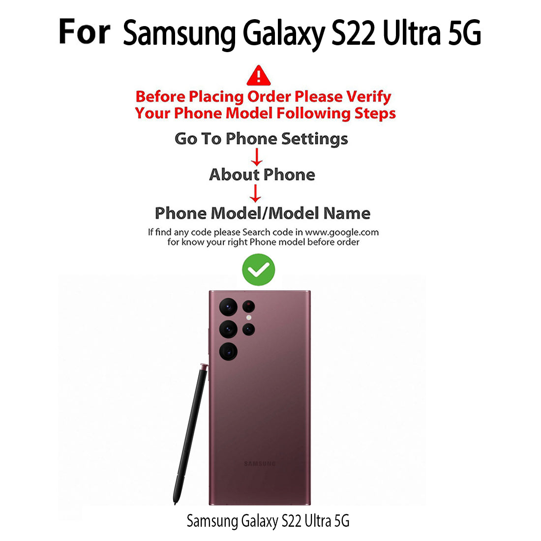 Shockproof Hybrid Cover for Samsung Galaxy S22 Ultra 5G