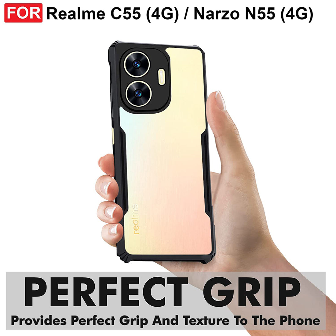 Shockproof Hybrid Cover for Realme C55 4G / Narzo N55 4G