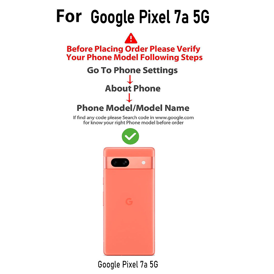Shockproof Hybrid Cover for Google Pixel 7a 5G