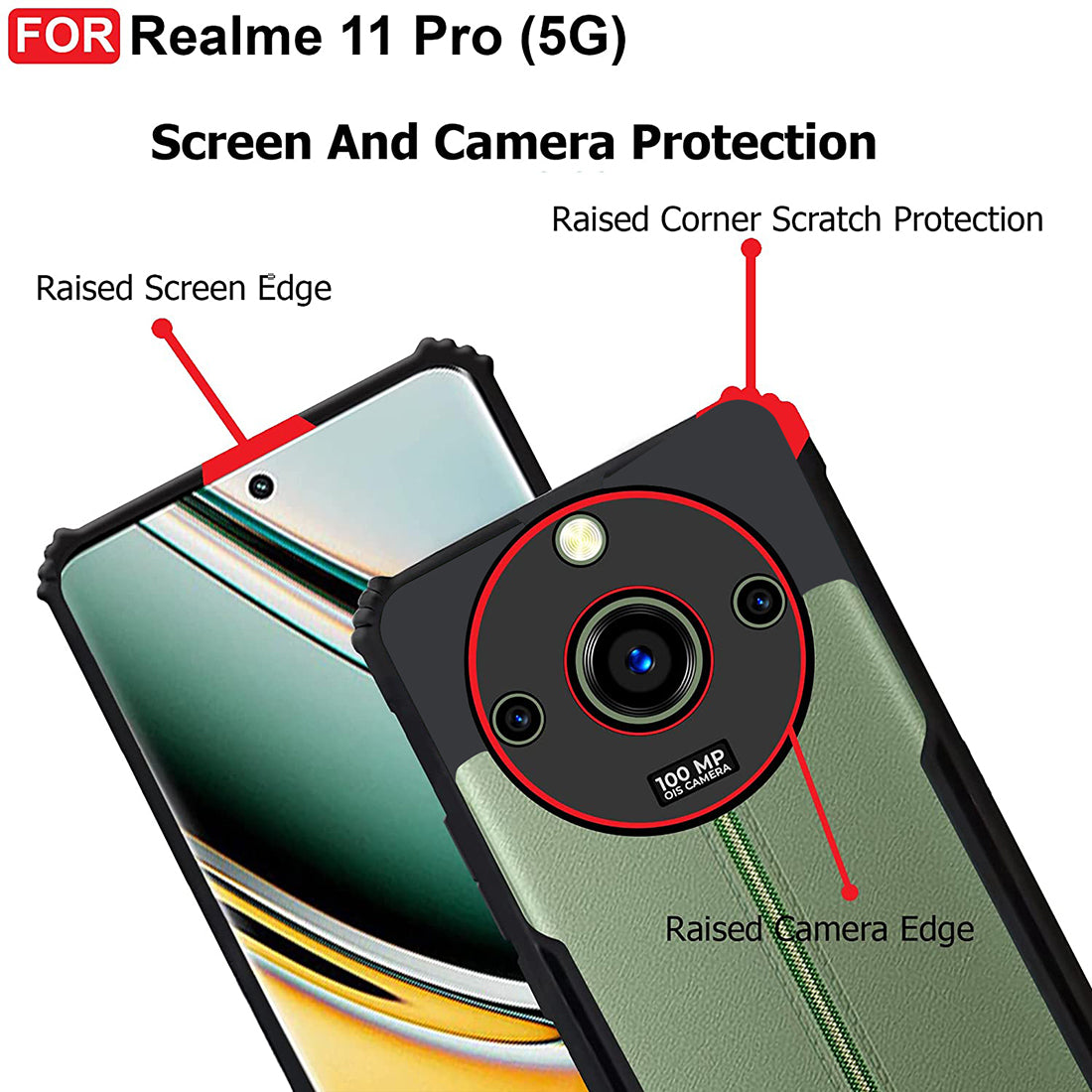 Shockproof Hybrid Cover for Realme 11 Pro 5G / 11 Pro Plus 5G