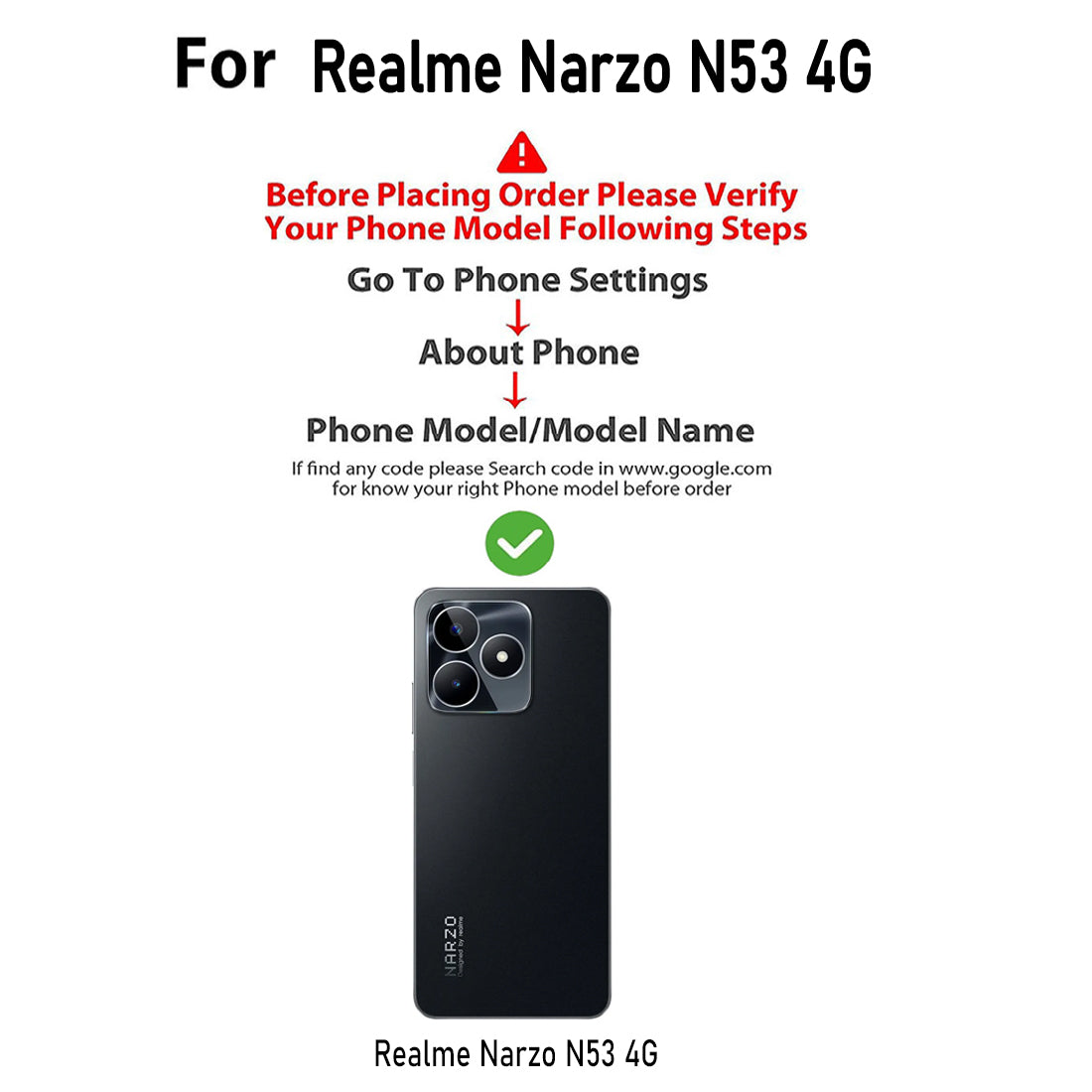 Shockproof Hybrid Cover for Realme Narzo N53 4G / C51 4G / C53 4G