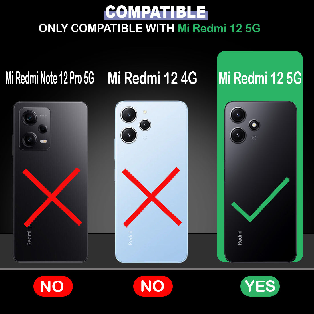 Shockproof Hybrid Cover for Mi Redmi 12 5G