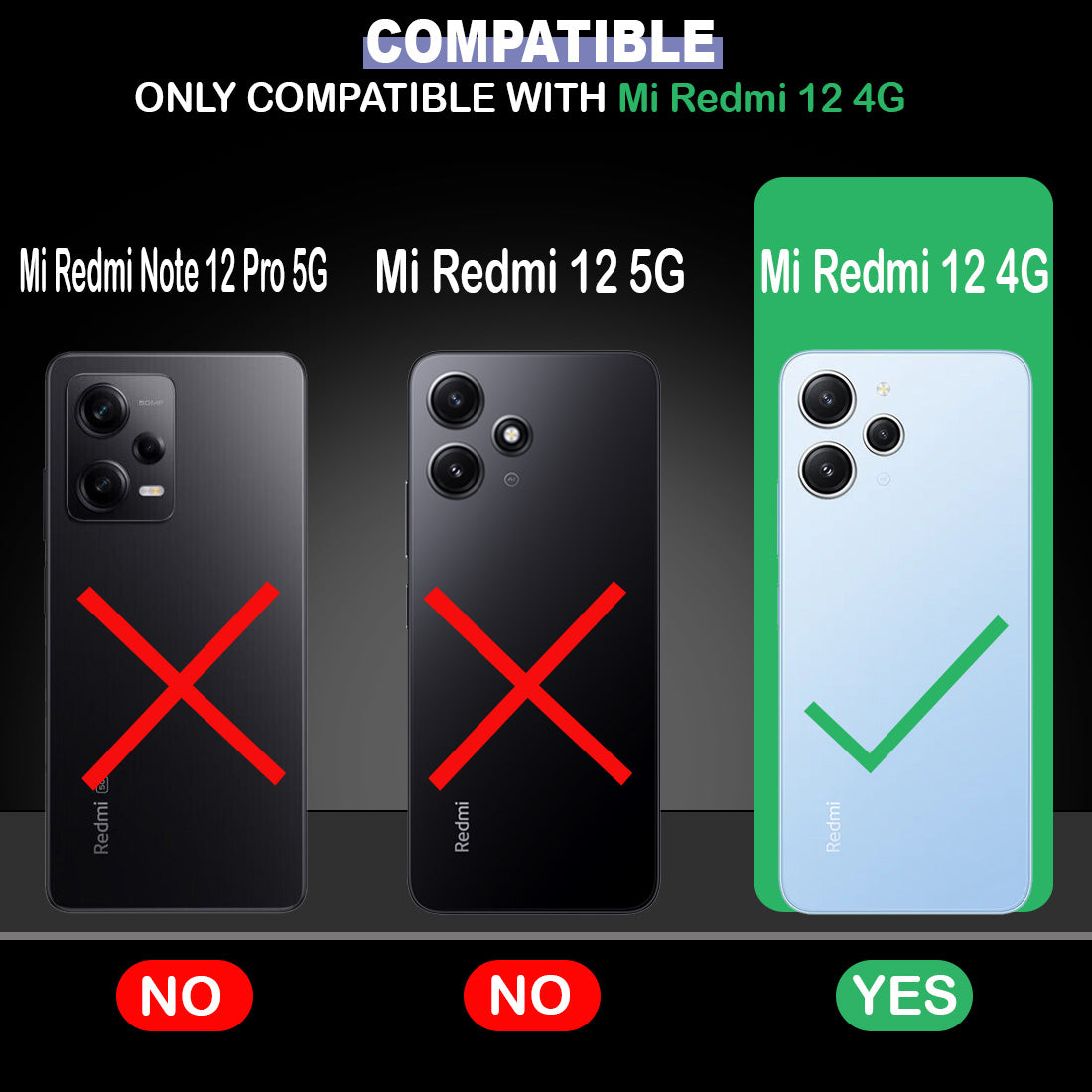 Shockproof Hybrid Cover for Mi Redmi 12 4G
