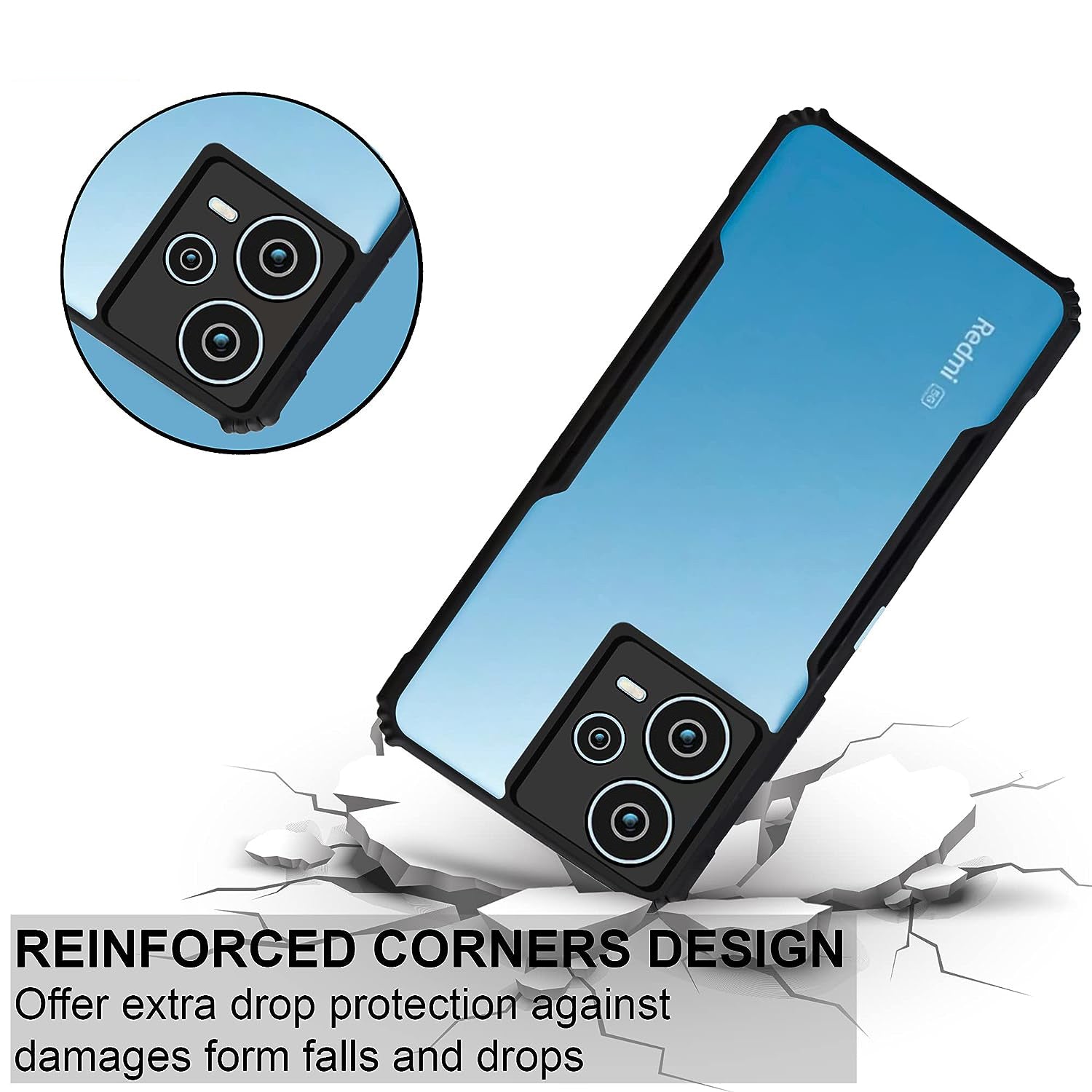 Shockproof Hybrid Cover for Mi Redmi Note 12 5G / Note 12R Pro 5G / Poco X5 5G