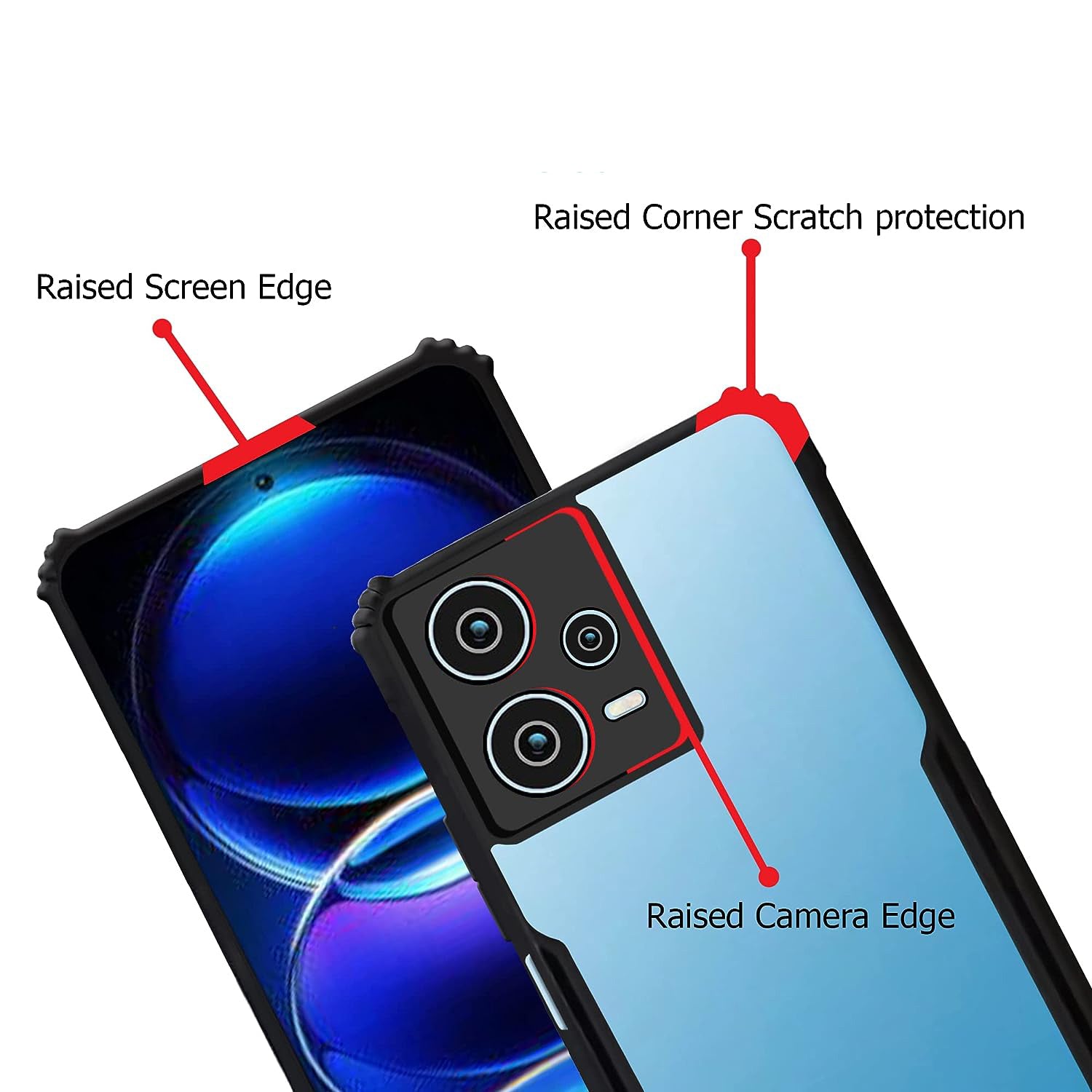 Shockproof Hybrid Cover for Mi Redmi Note 12 5G / Note 12R Pro 5G / Poco X5 5G