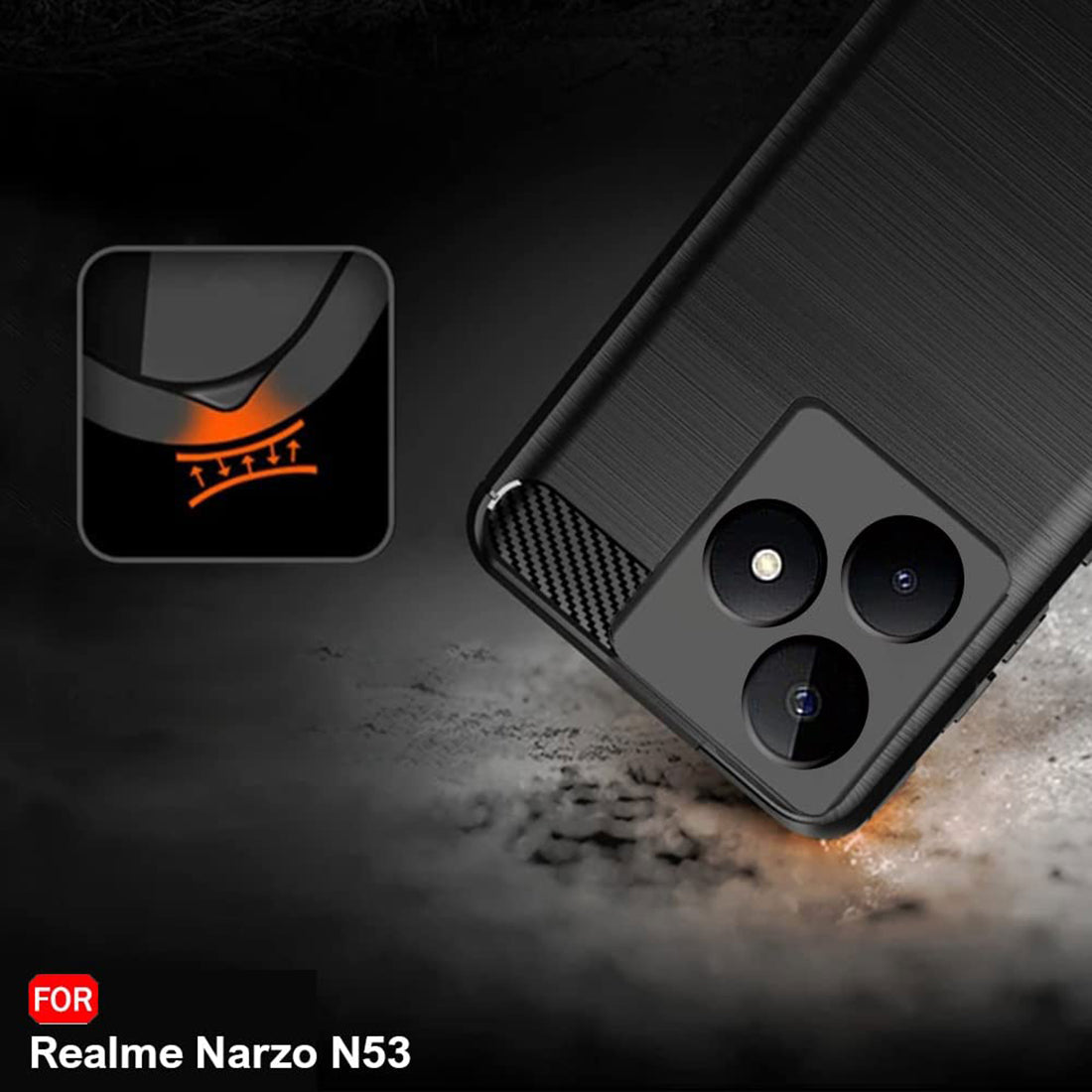 Carbon Fiber Case for Realme Narzo N53 4G / C53 4G / C51 4G